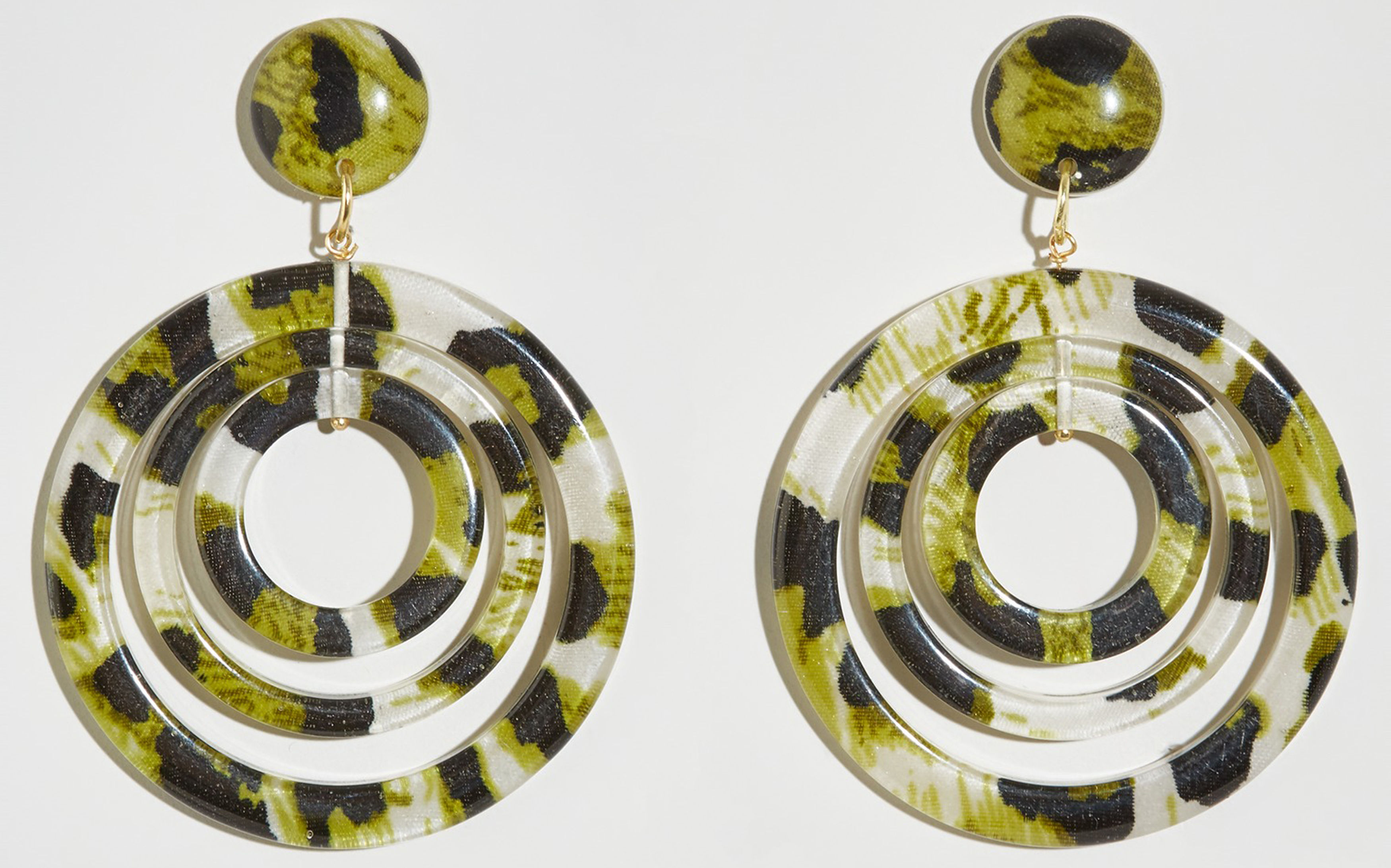 New Look Green Animal Print Multi Hoop Earrings