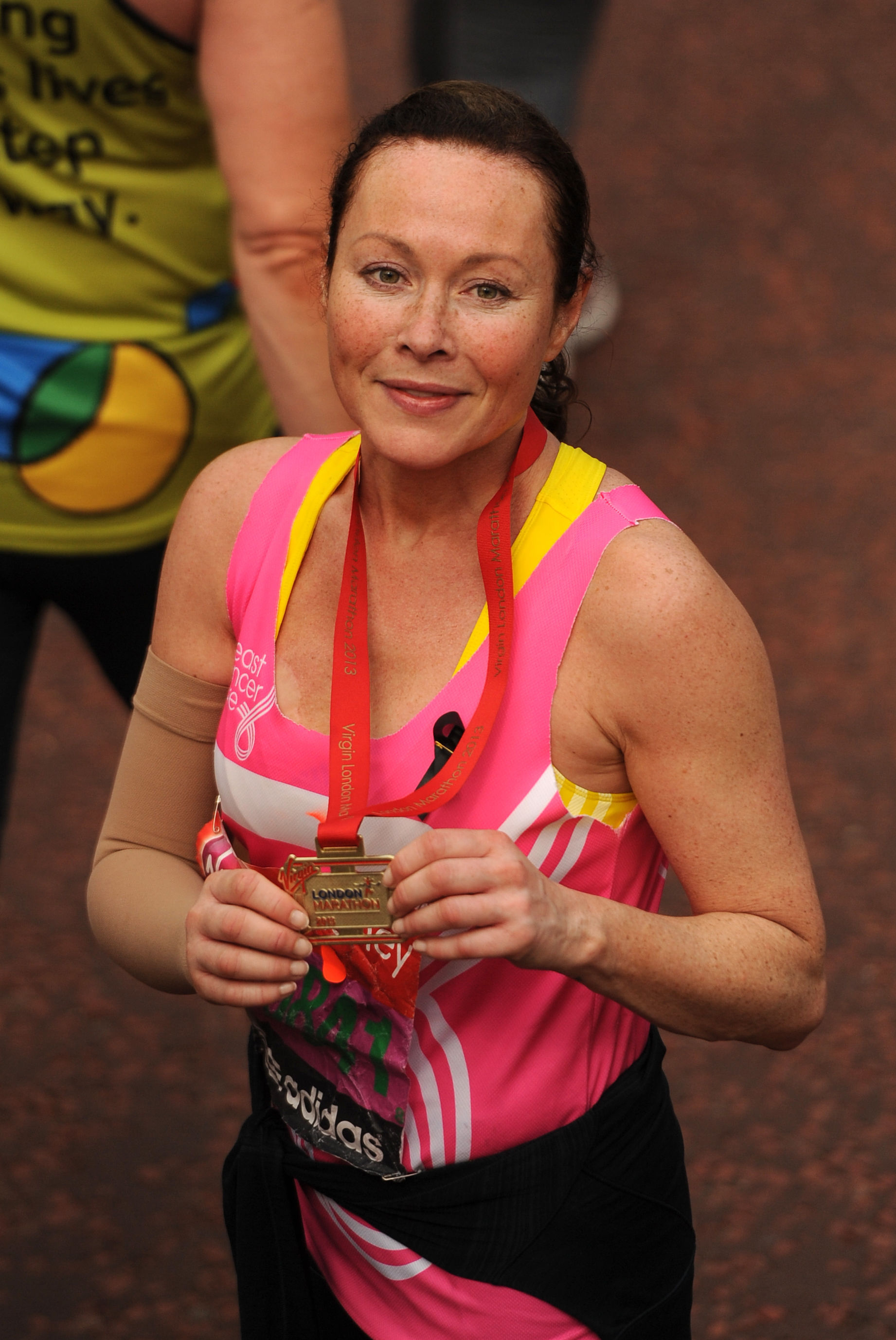 Amanda Mealing at the Virgin London Marathon in 2013. (Andrew Matthews/PA)