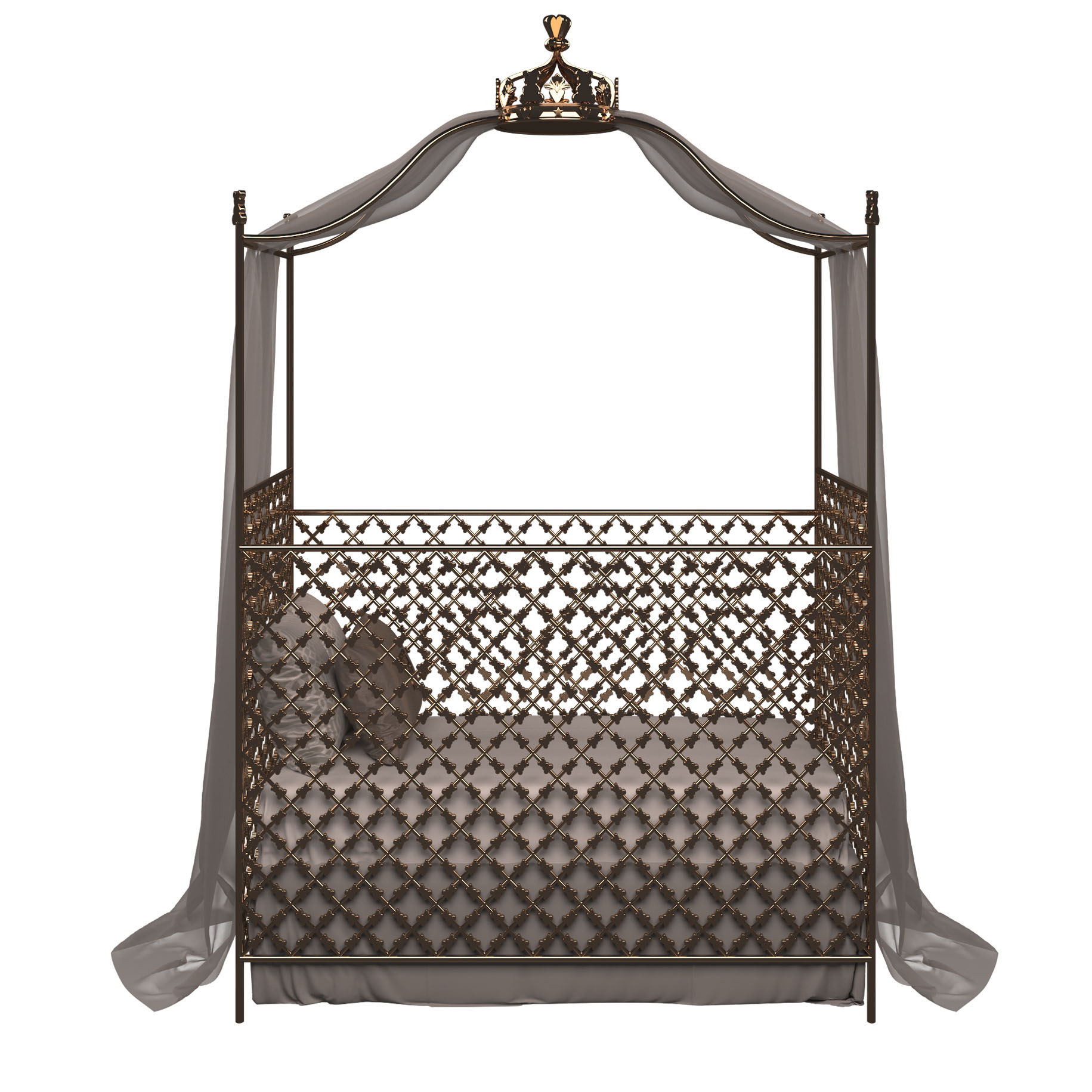 A Gold-Plated Canopy Cot, fit for a prince or princess, £31,712, The Baby Cot Shop (The Baby Cot Shop/PA)