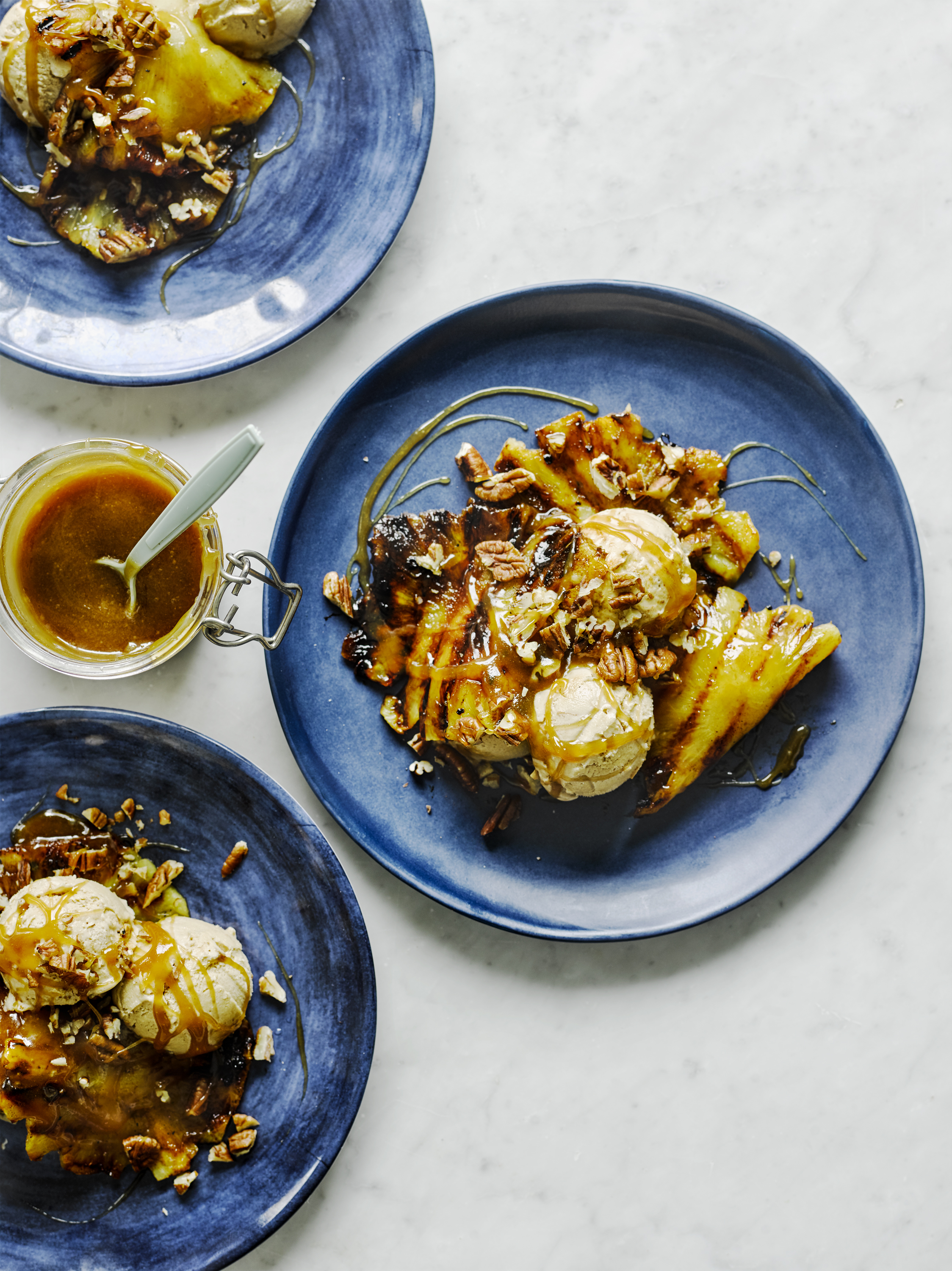 grilled cinnamon pineapples in salted caramel sauce with pecans from Rachel Ama's Vegan Eats (Haarala Hamilton/PA)