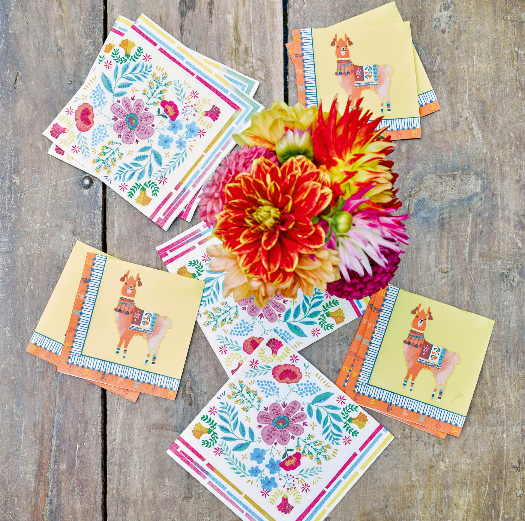 Pack of Twenty Boho Floral Napkins, Graham & Green