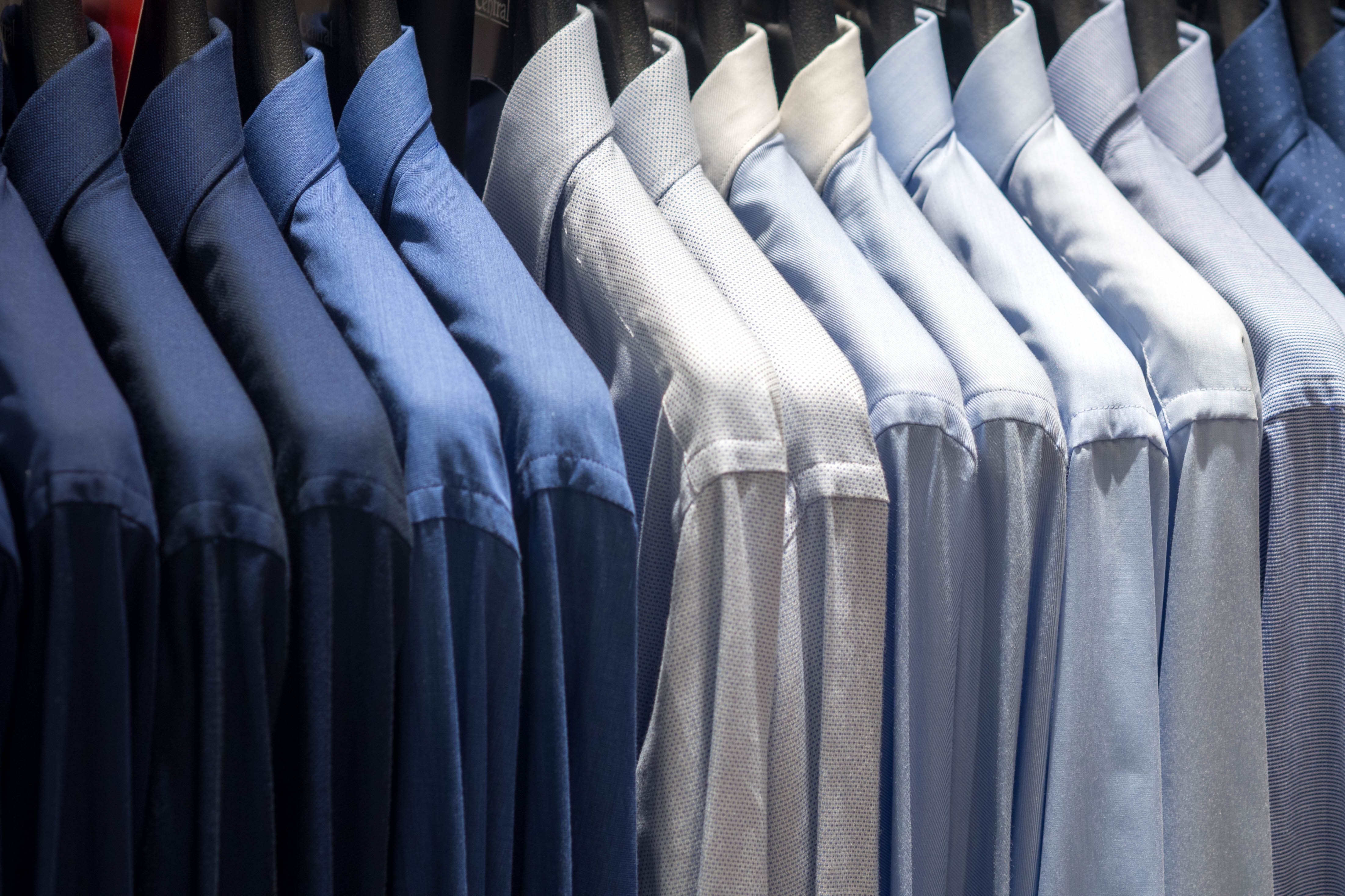 Men's shirts hanging up
