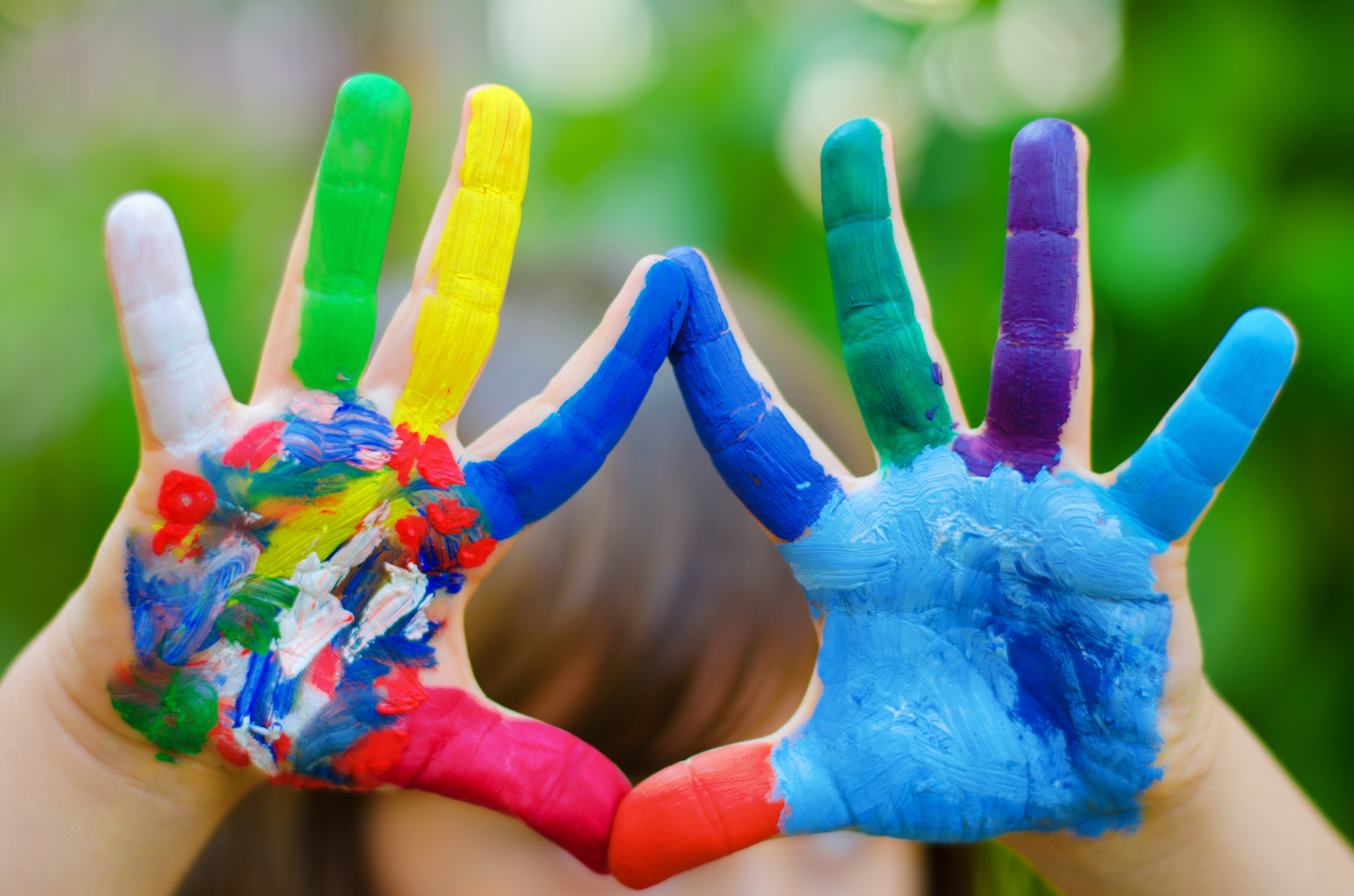 painted colorful hands