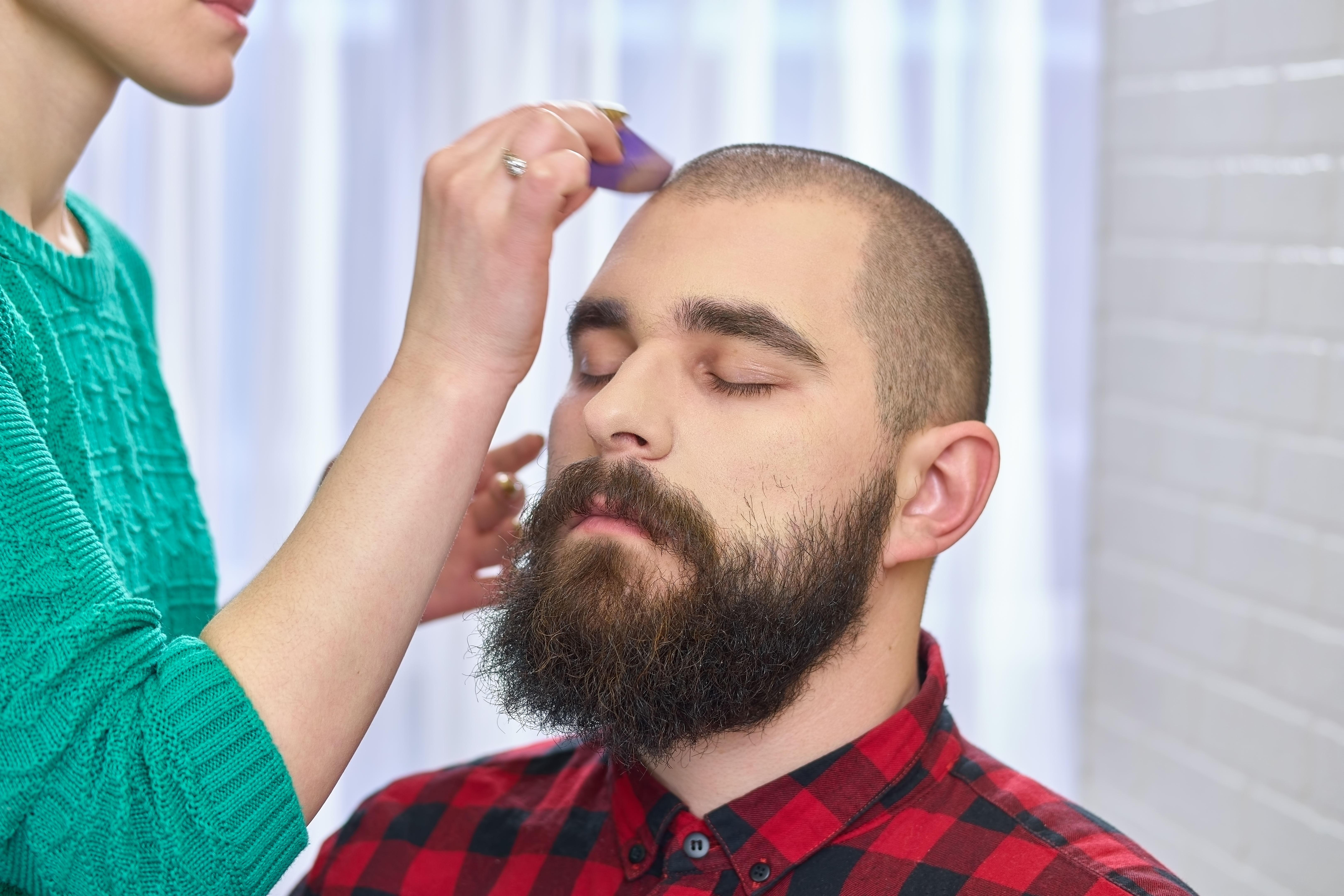 Man being made up