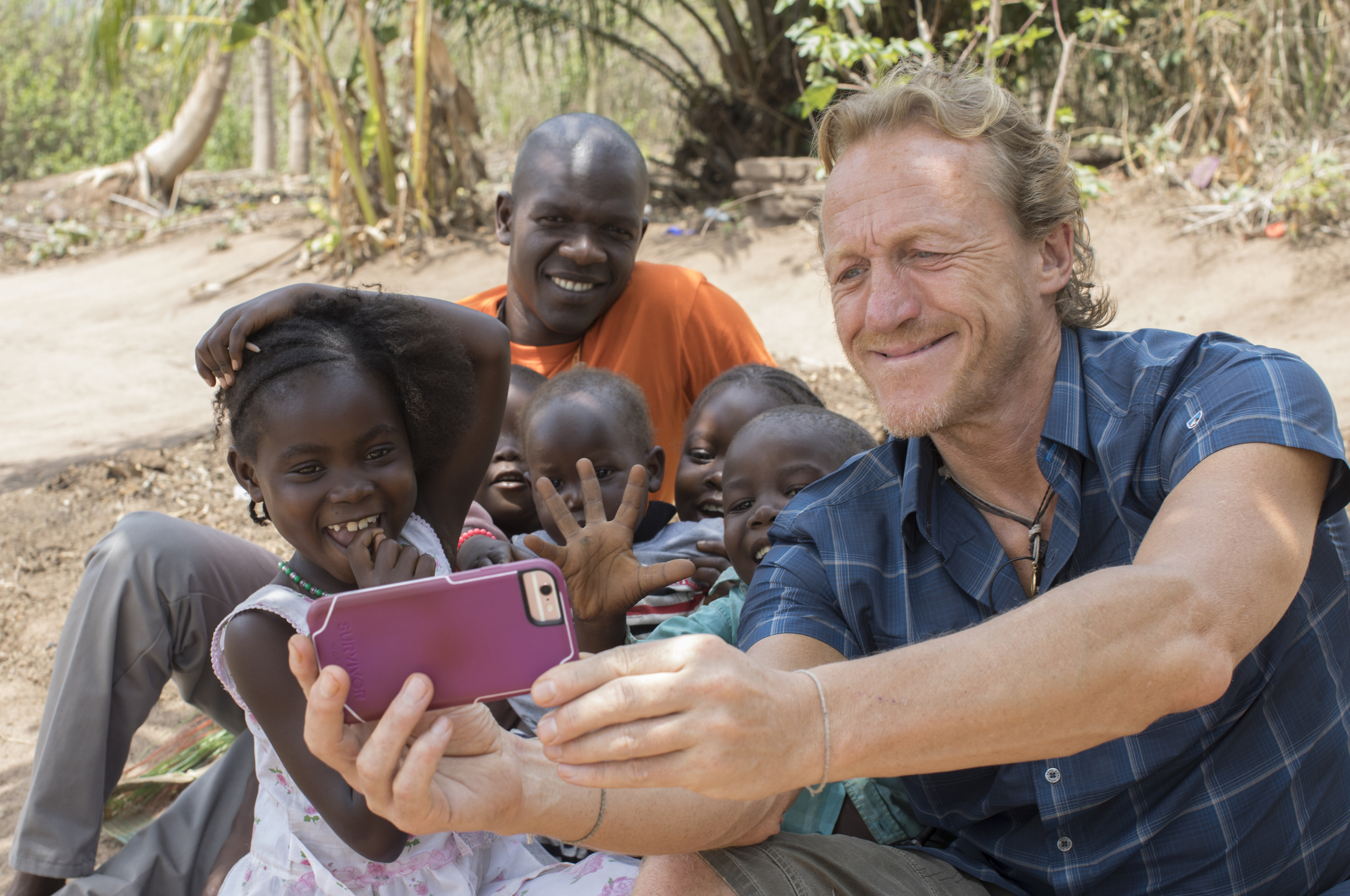 Jerome Flynn on a visit to Sudan in his role as an ambassador for charity, World Vision (Rick Findler/World Vision/PA)