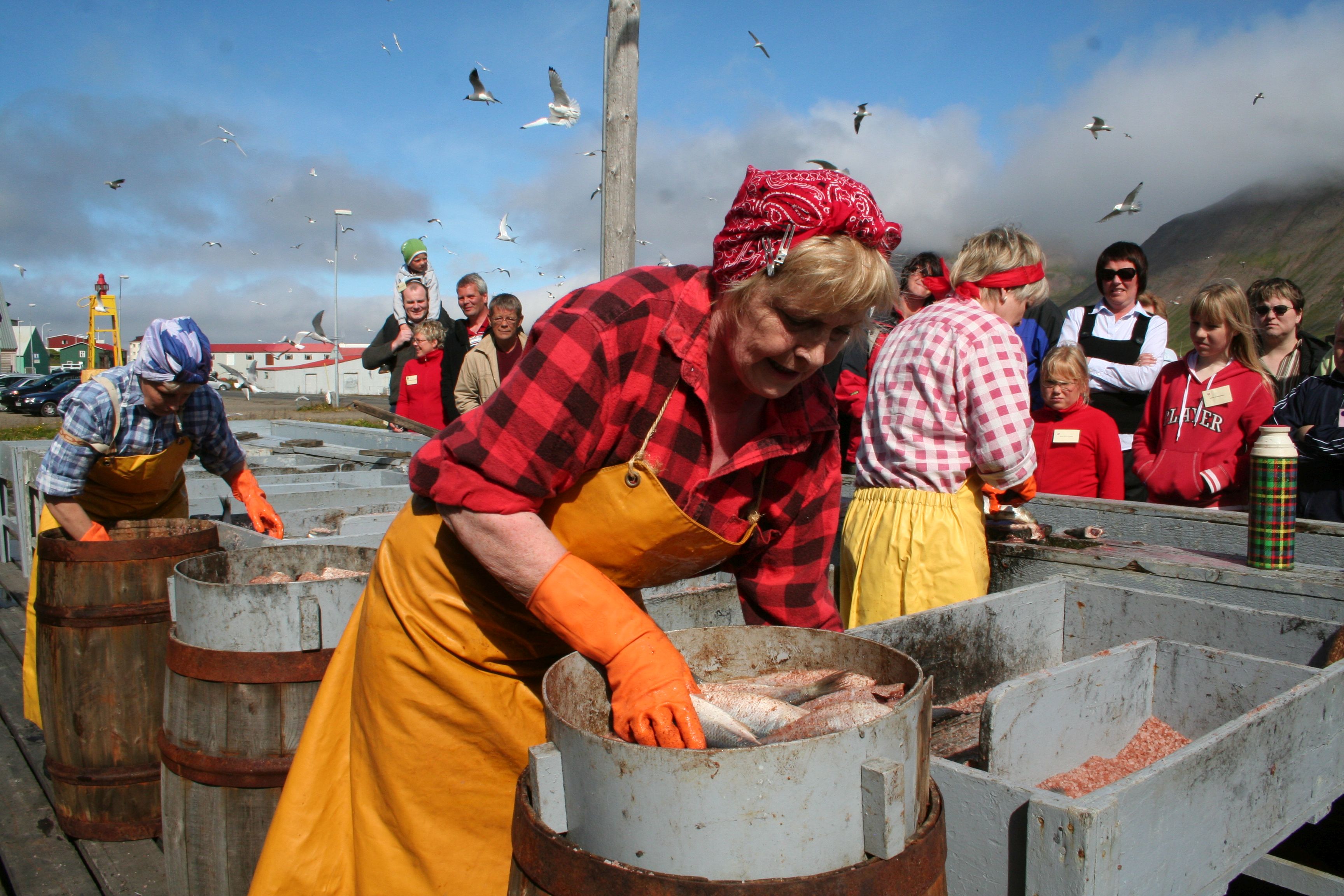 A Herring Girl taking part in a demonstration at the Herring Era Museum (Herring Era Museum/PA)