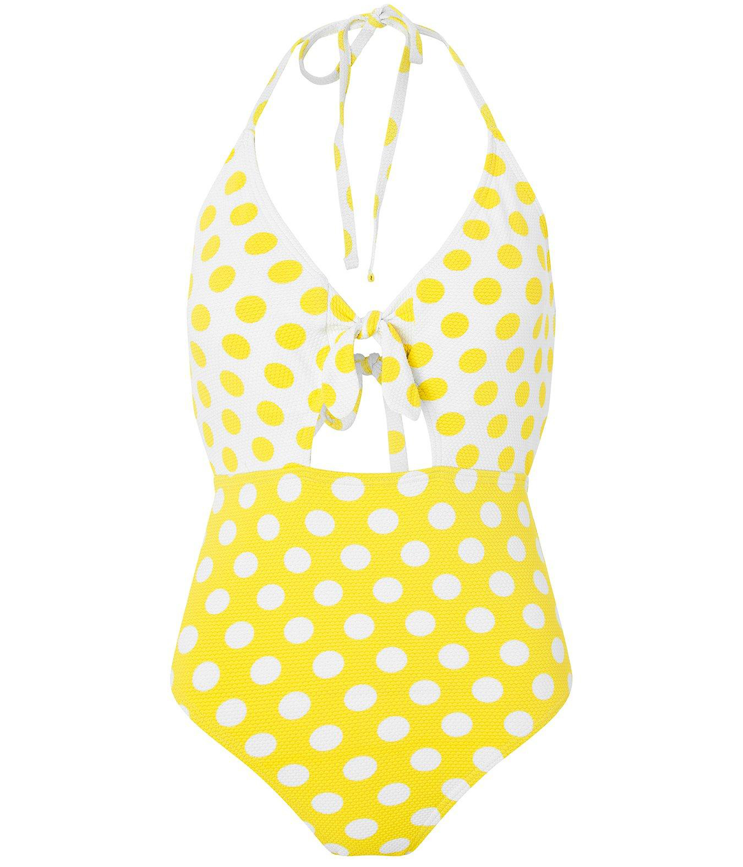 Accessorize Tie Front Lemon Spot Swimsuit