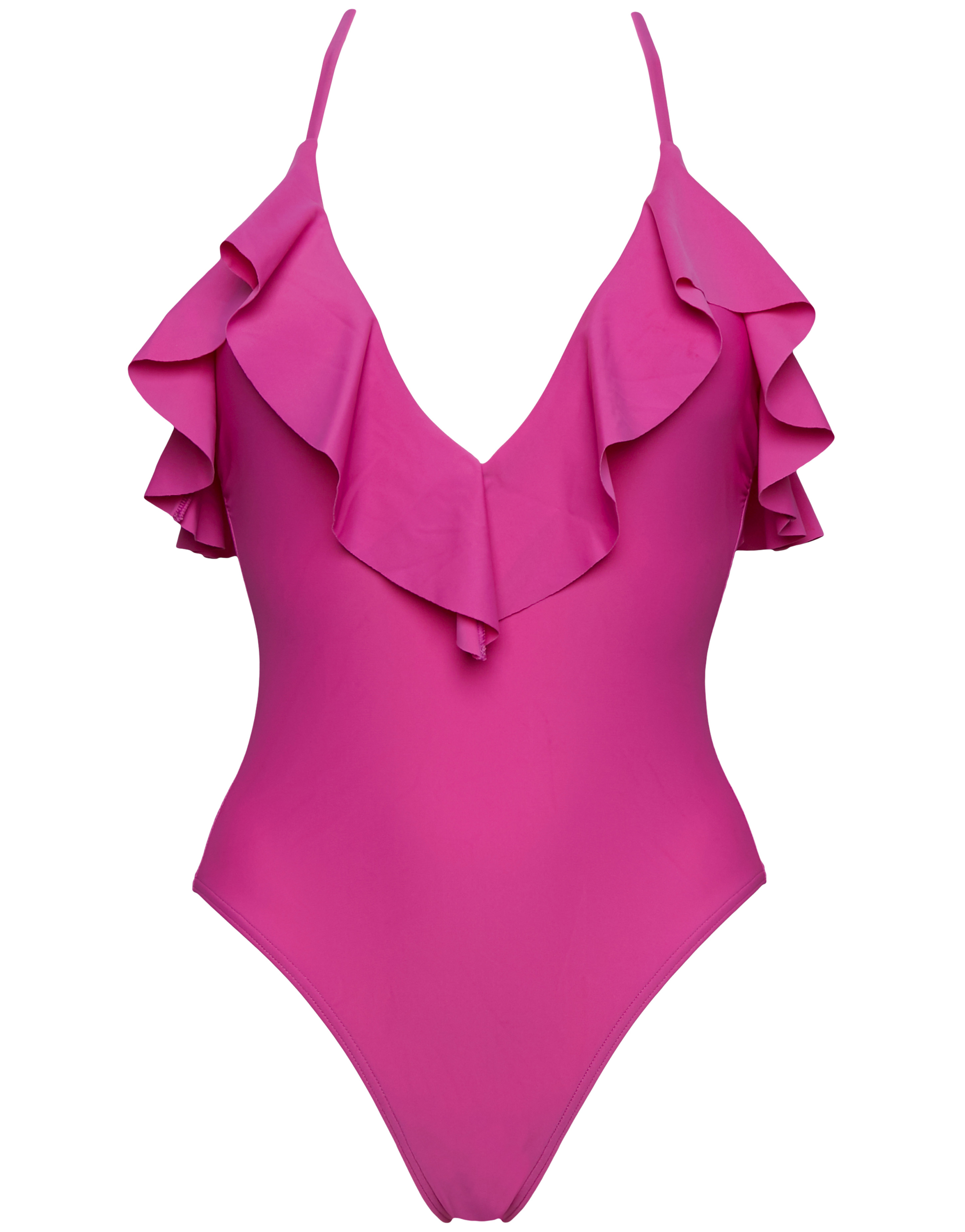 Figleaves Rene Plunge Low Back Frill Swimsuit