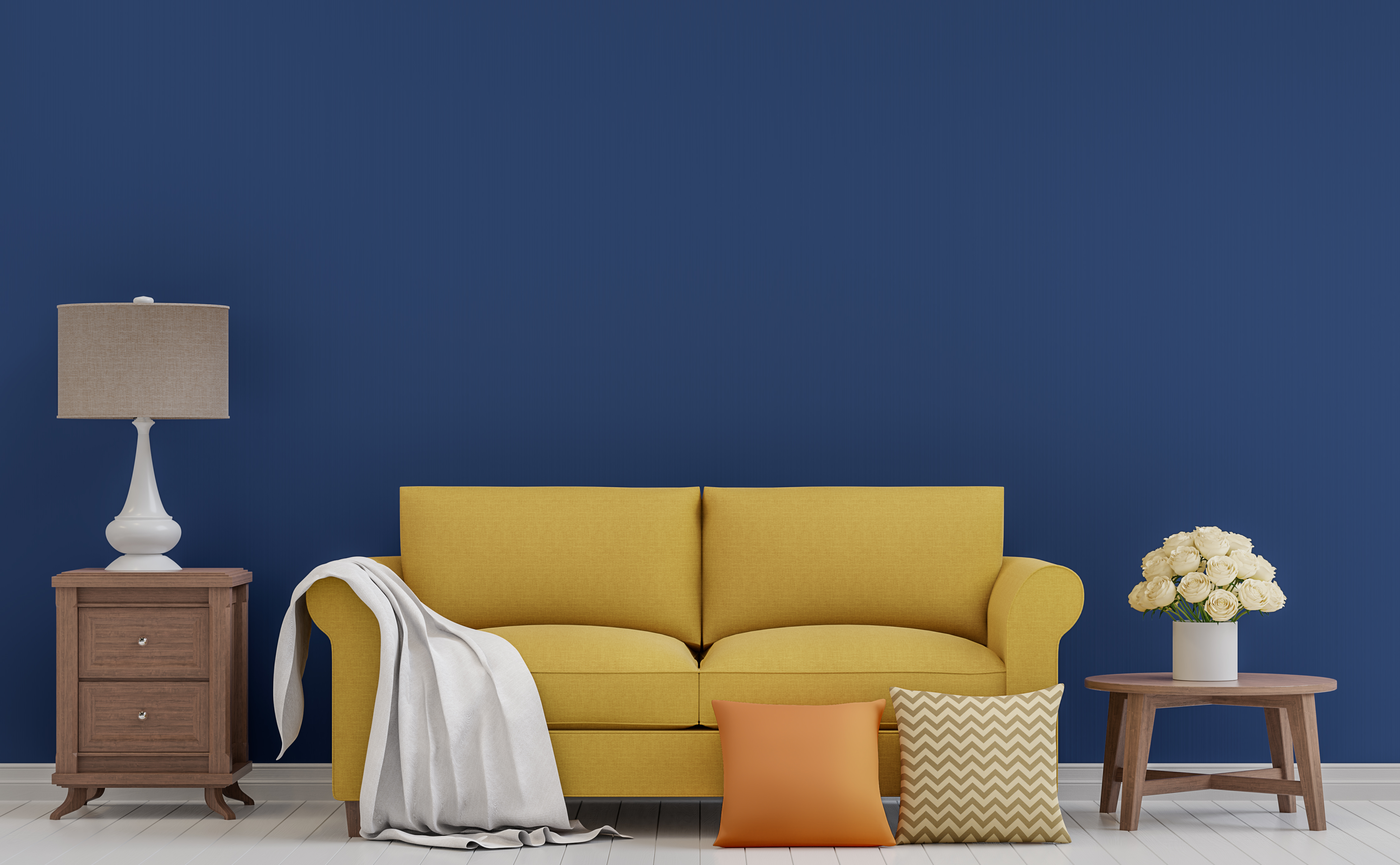 A dark wall colouring