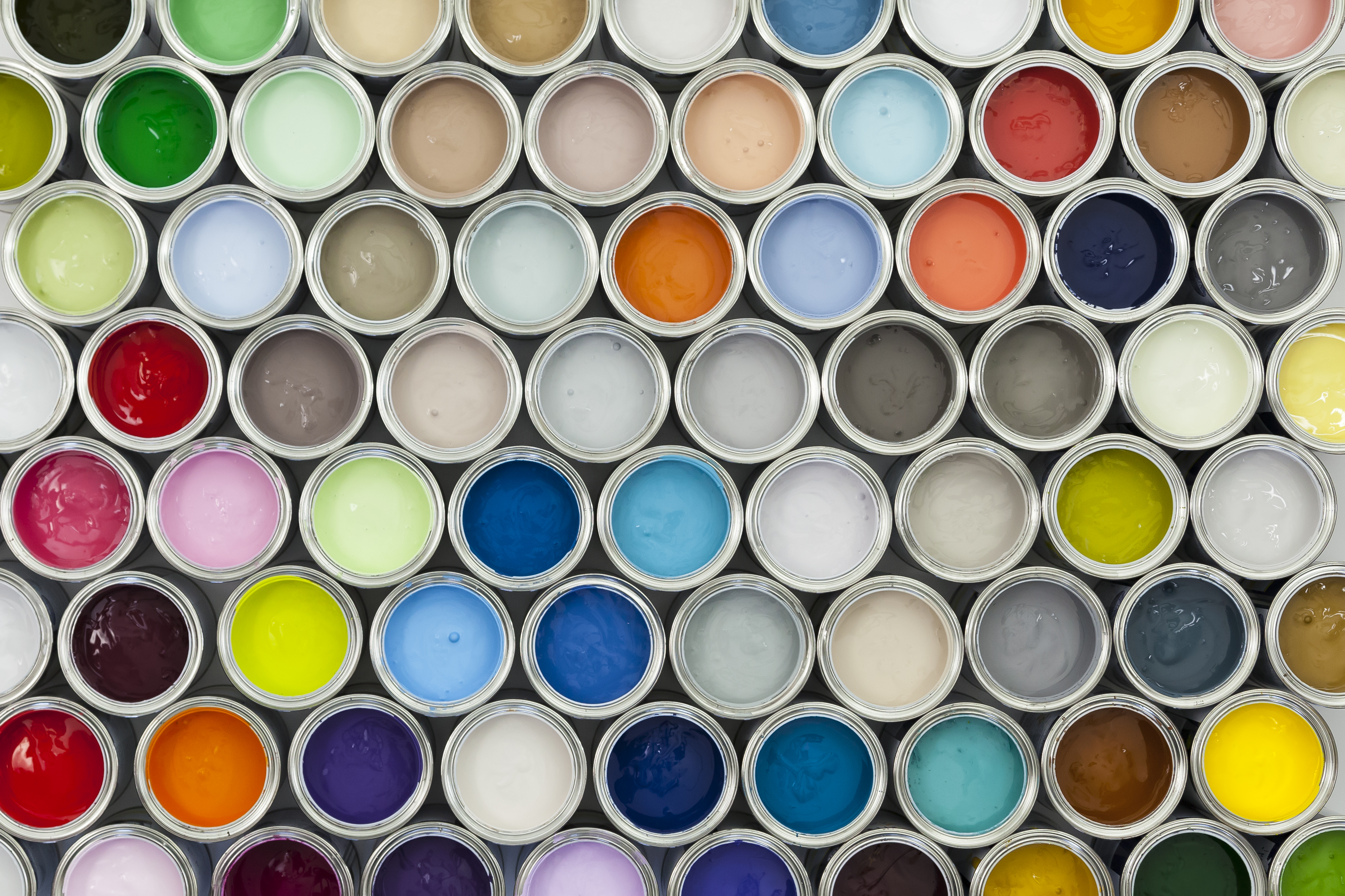 Different coloured paints