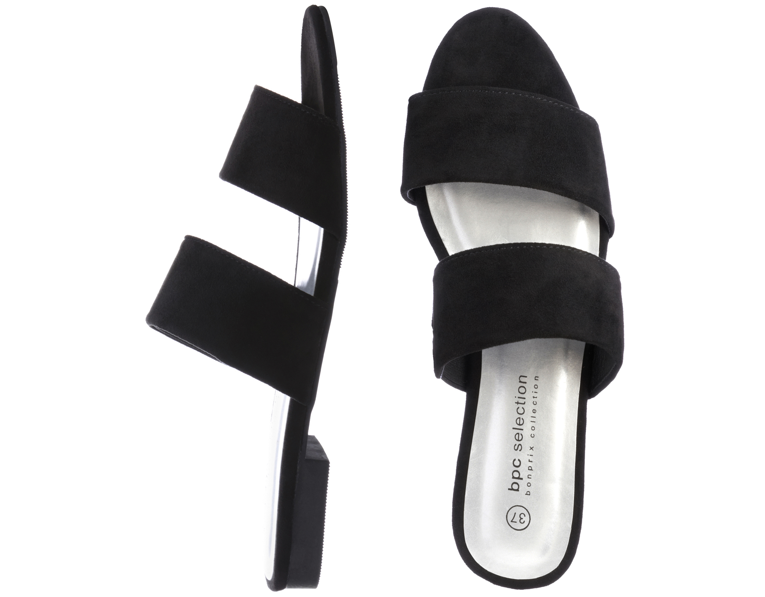 Bonprix Black Slip On Sandals