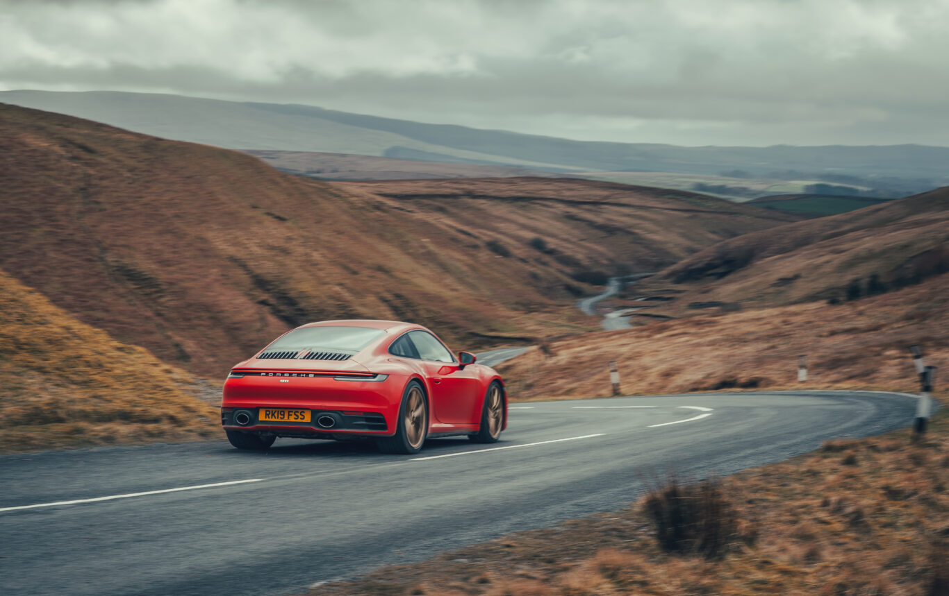 The 911 is at home on winding British roads