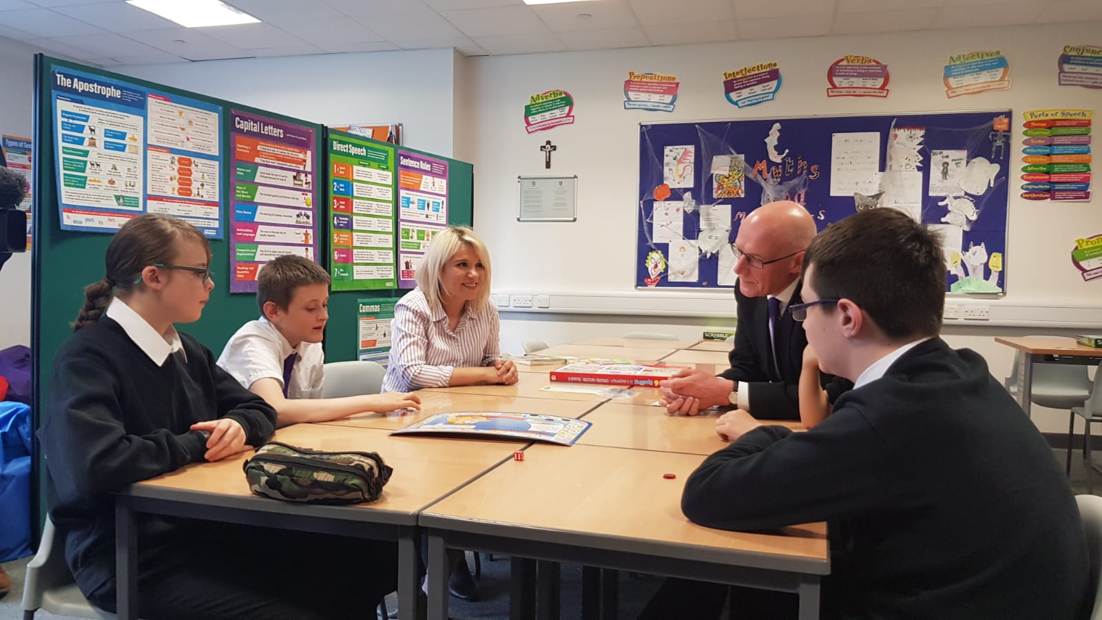 Education Secretary John Swinney at Holy Rood school in Edinburgh (David Cheskin/PA)
