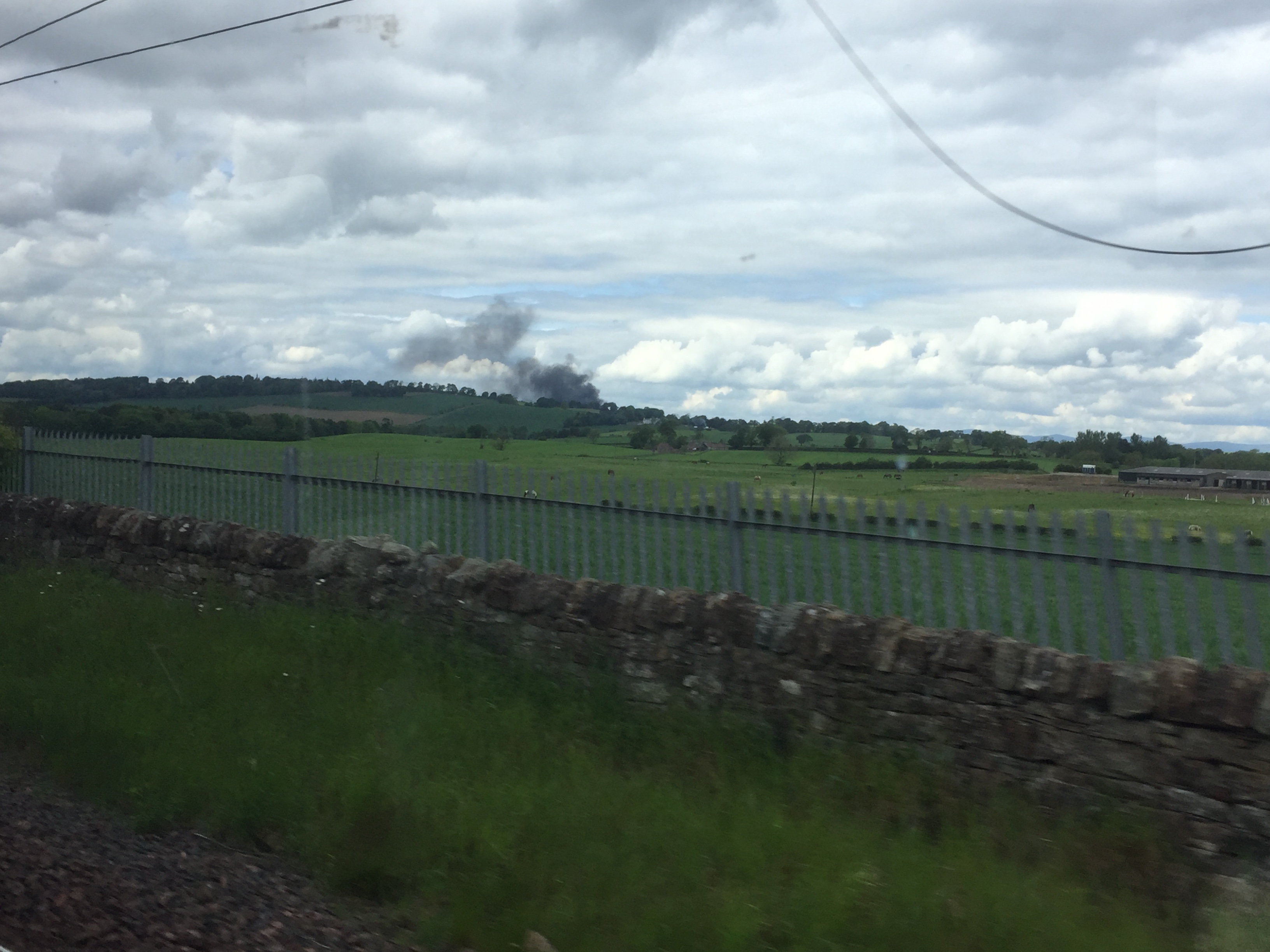 Football ground fire smoke