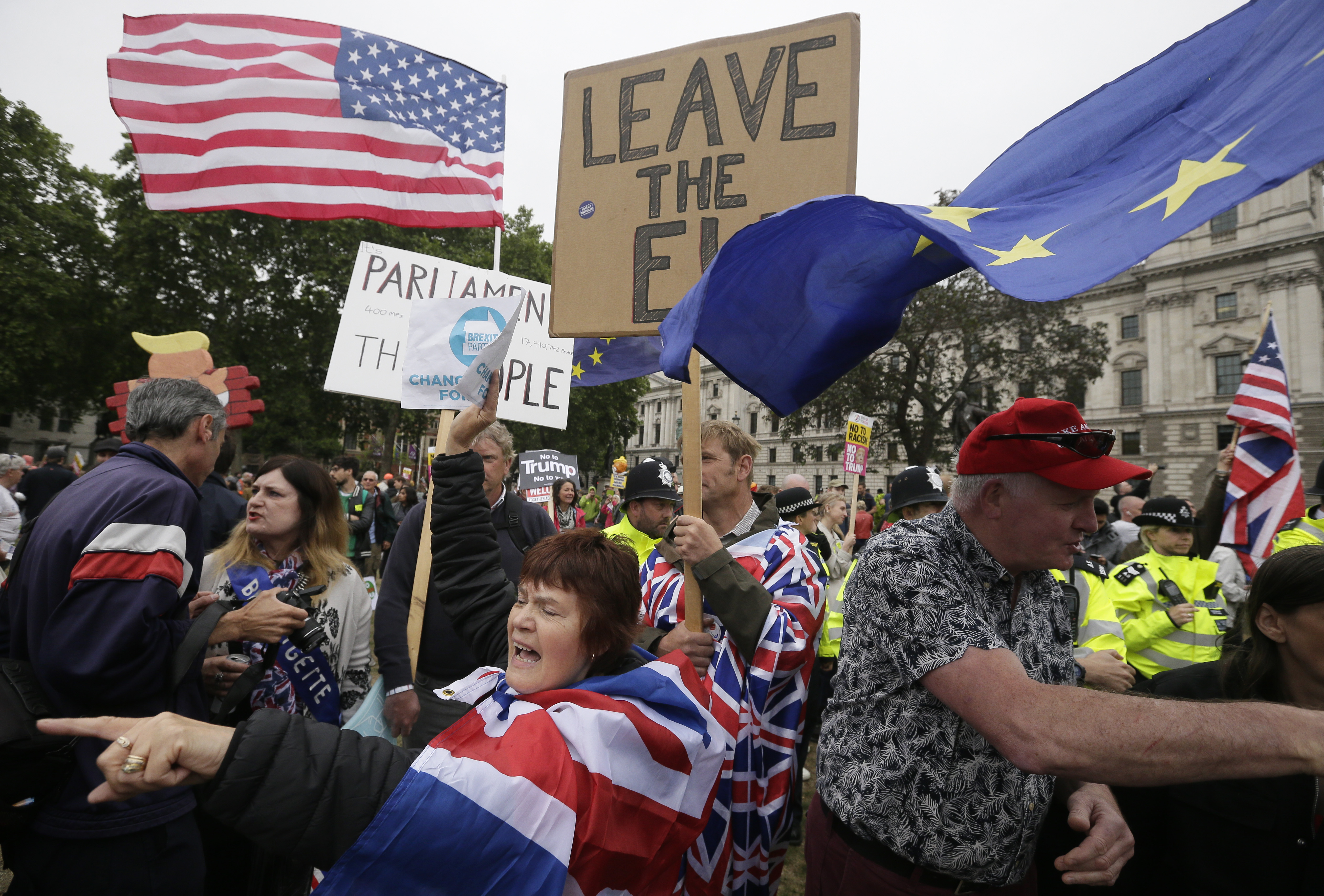 Some supporters of Trump in London