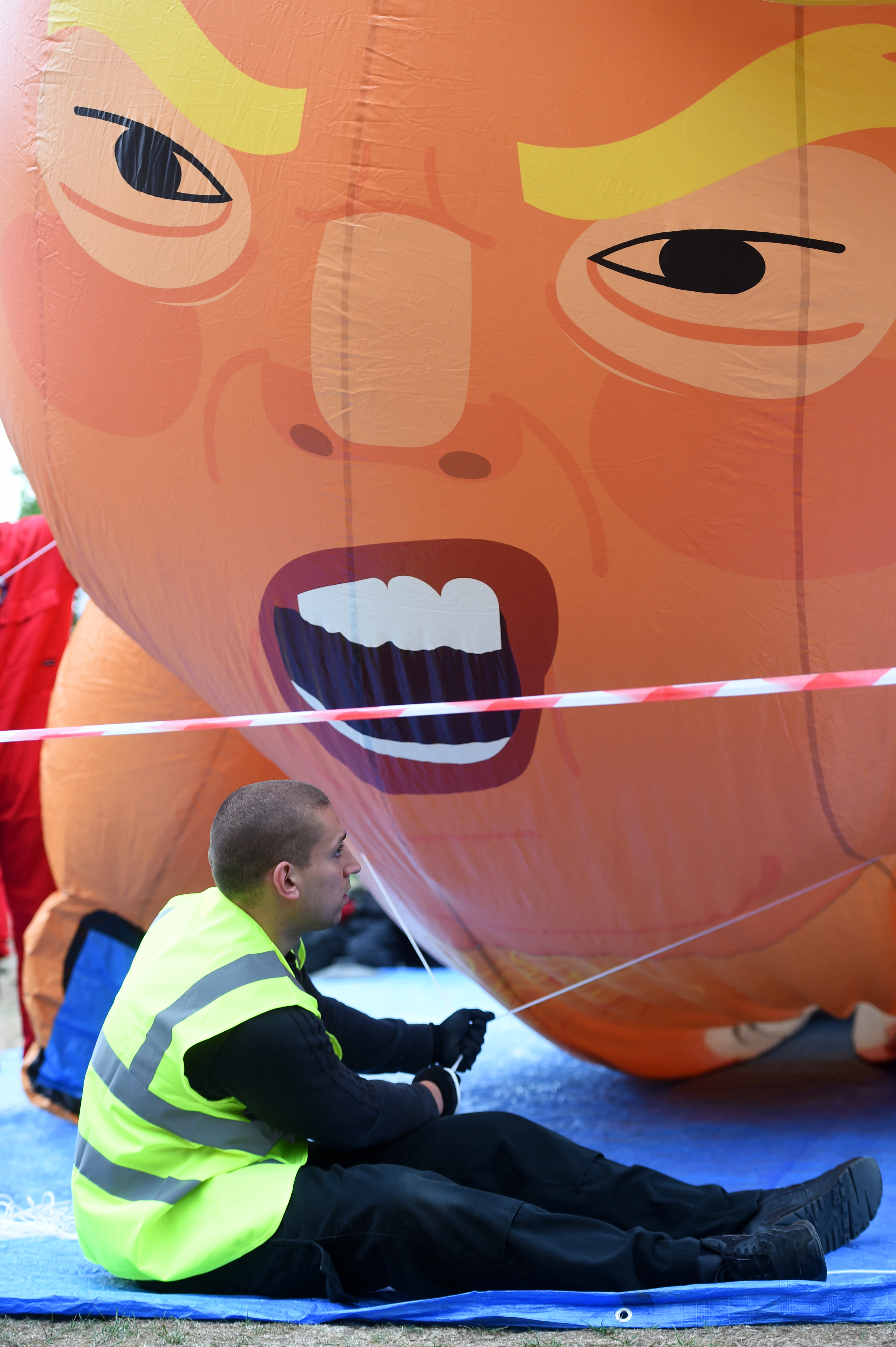 The Trump baby being inflated