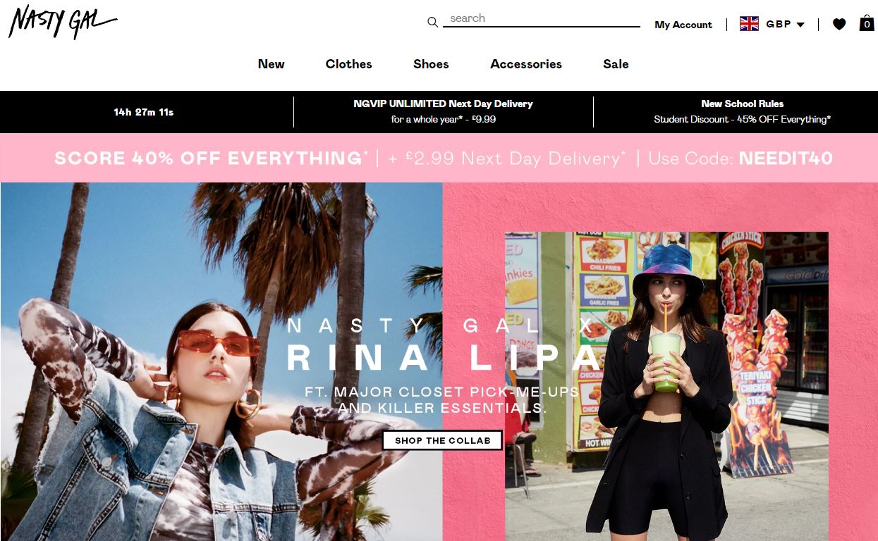 Nasty Gal website