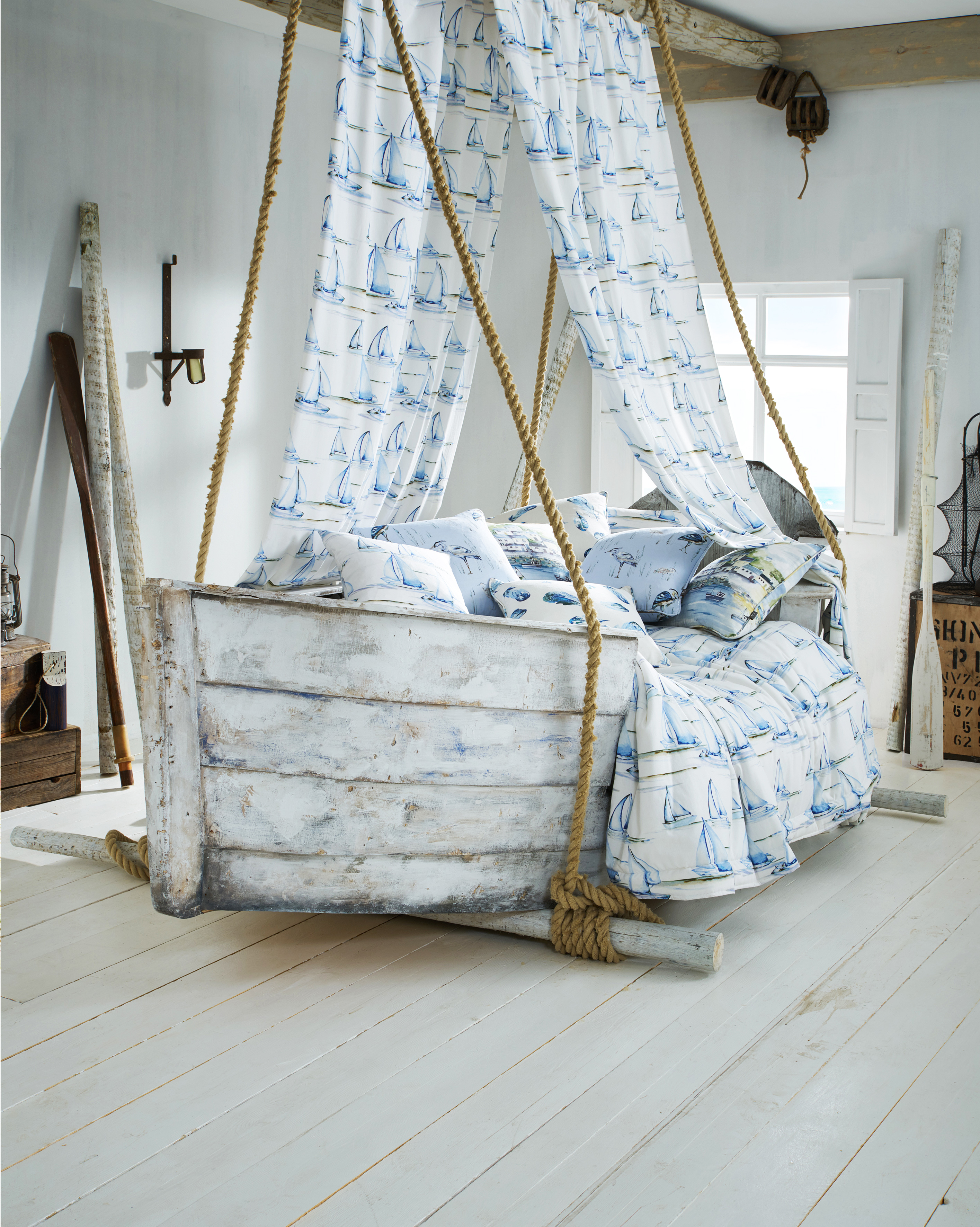Create sail-away style for a serene bedroom with Seascape fabrics, Coral 05, from £30.50 a metre, from www.i-liv.co.uk (I-Live/PA).