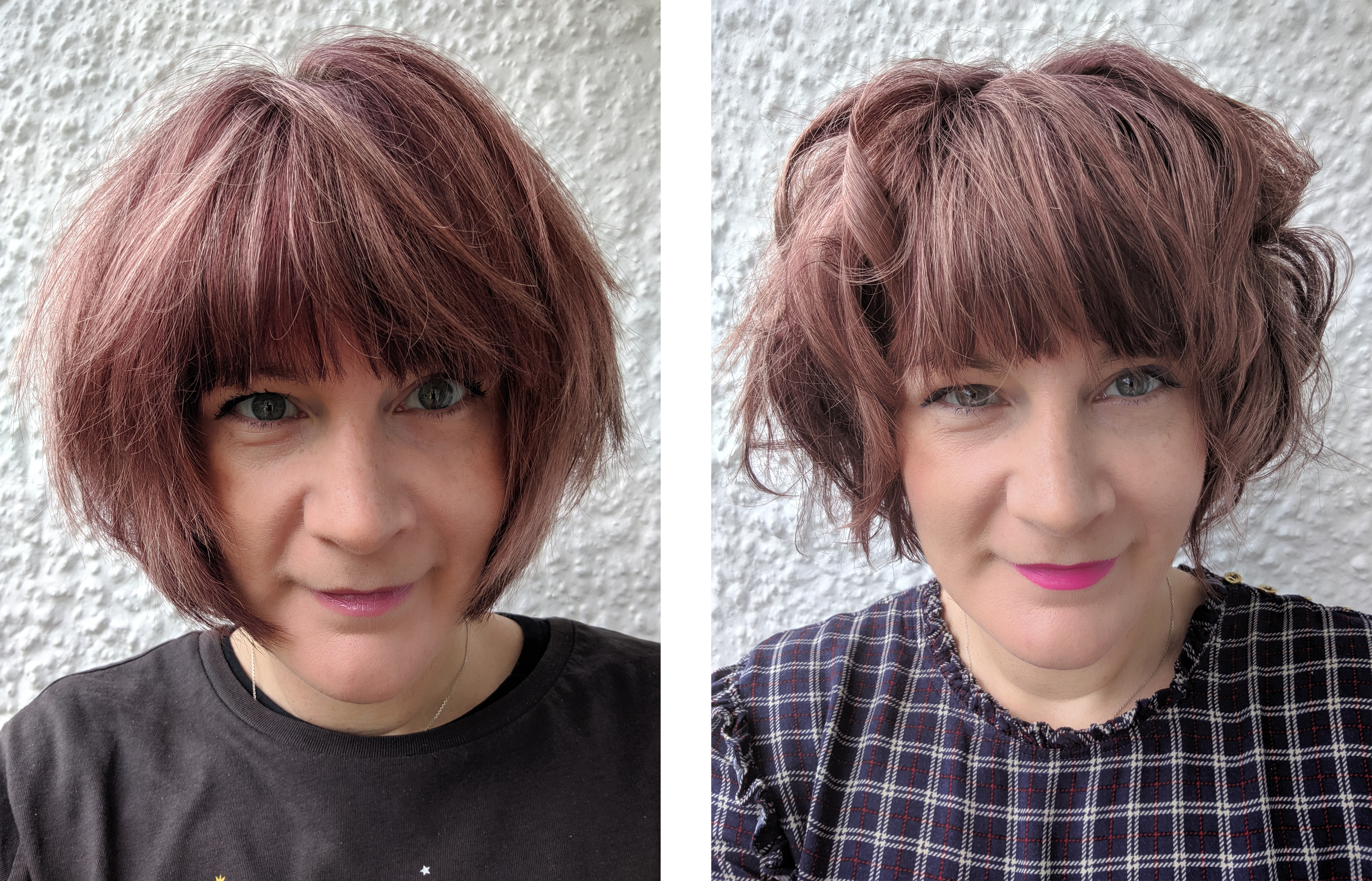 Claire Spreadbury before and after using the GHD Oracle