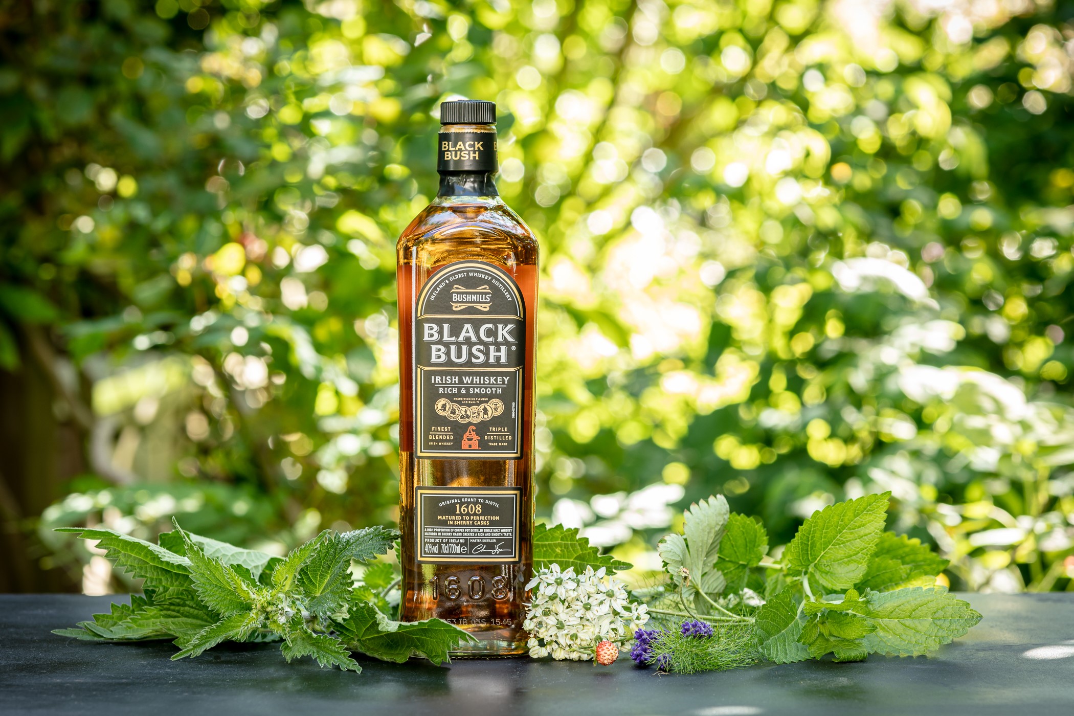 Bushmills Irish Whiskey with foraged ingredients