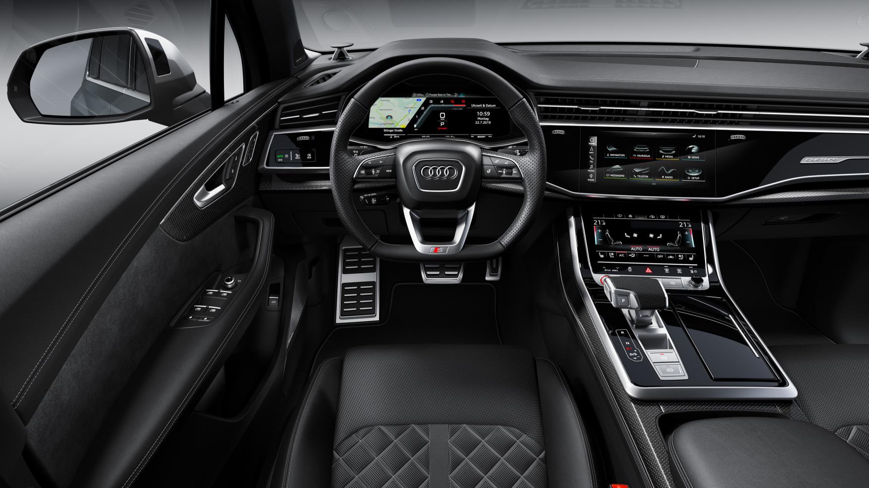 The SQ7 features a new twin-screen infotainment setup
