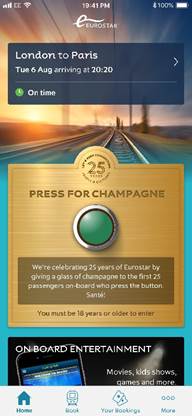The button will be available on selected services (Eurostar/PA)