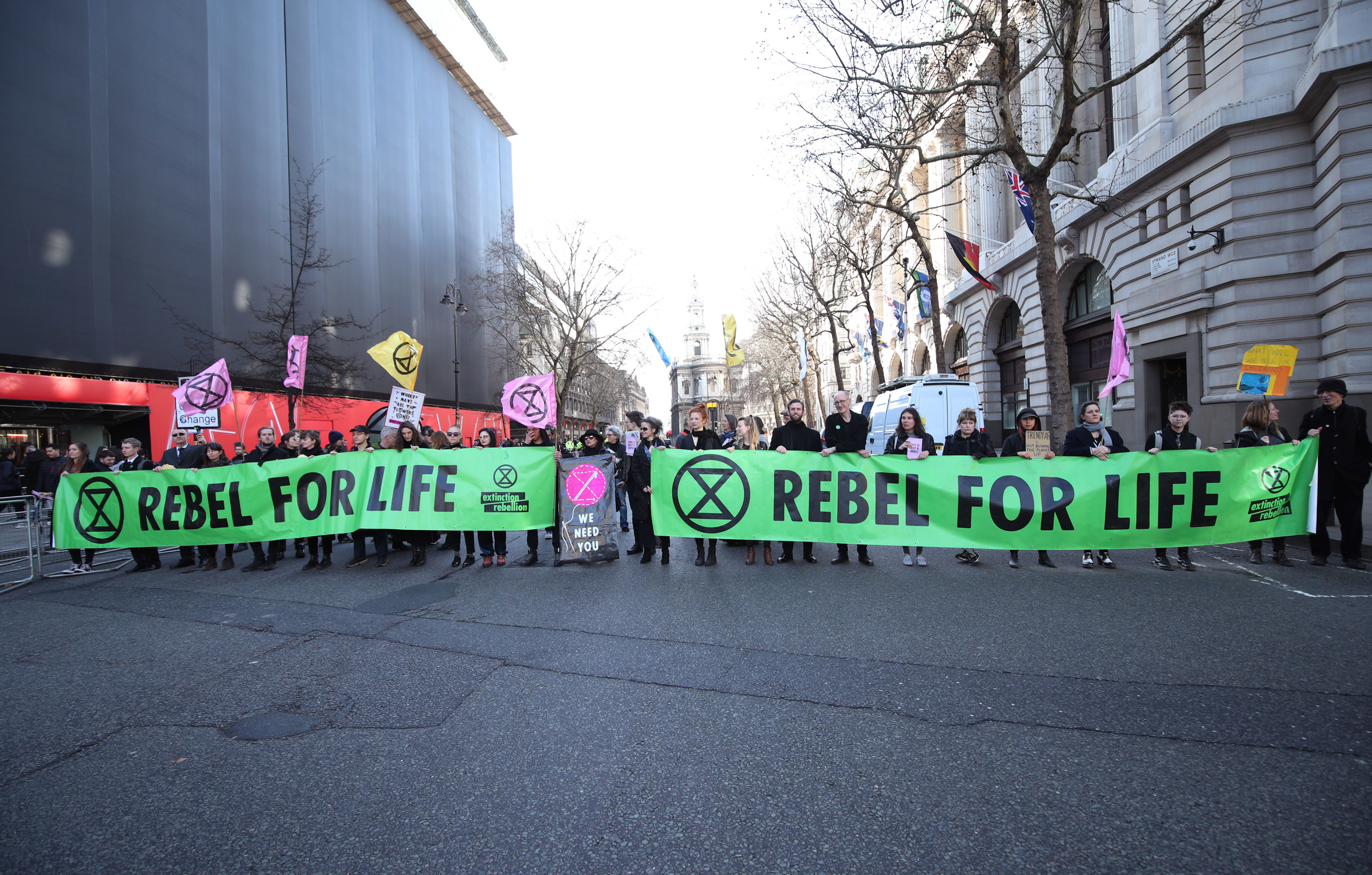 Extinction Rebellion protests outside LFW in February