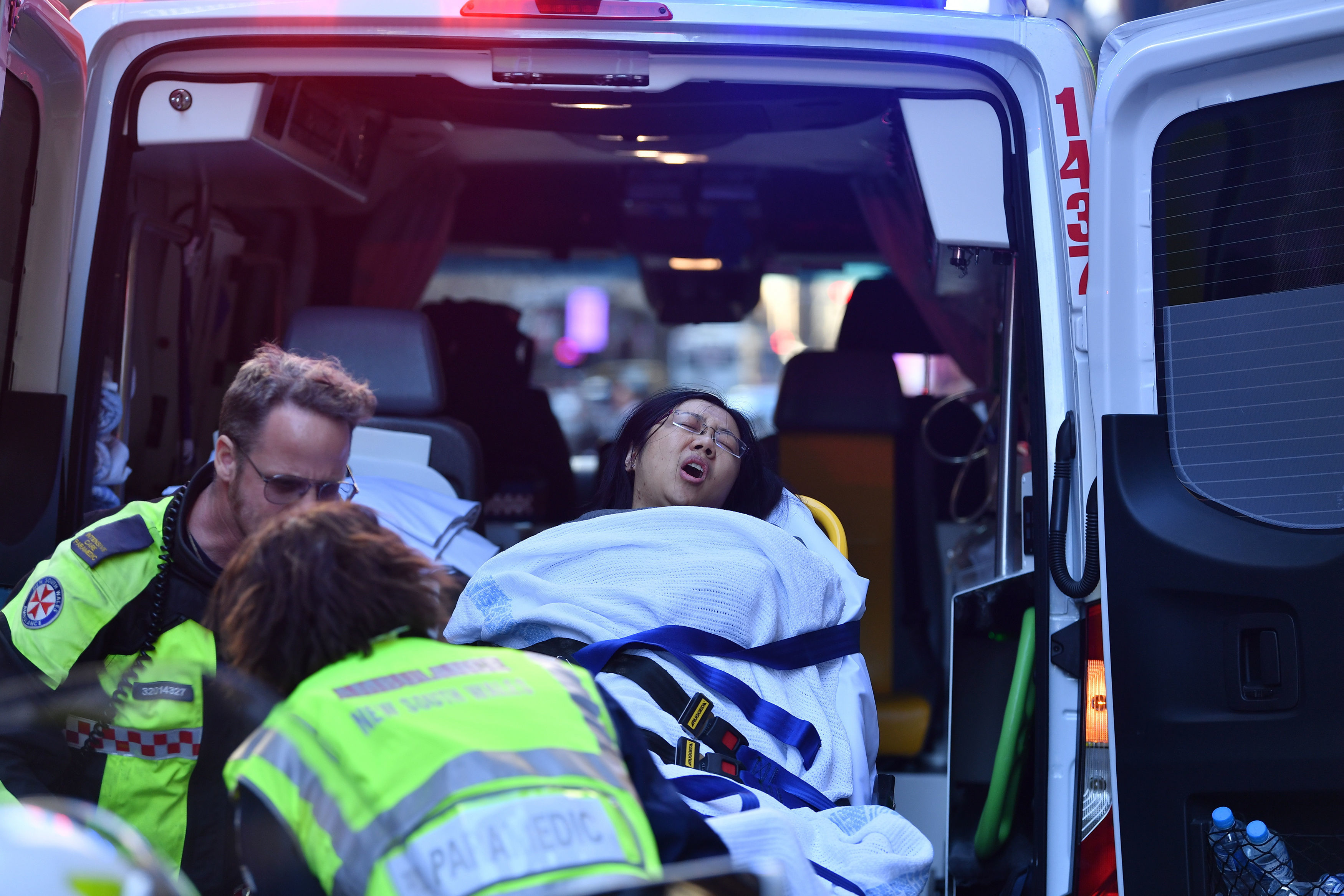 A woman was taken to hospital