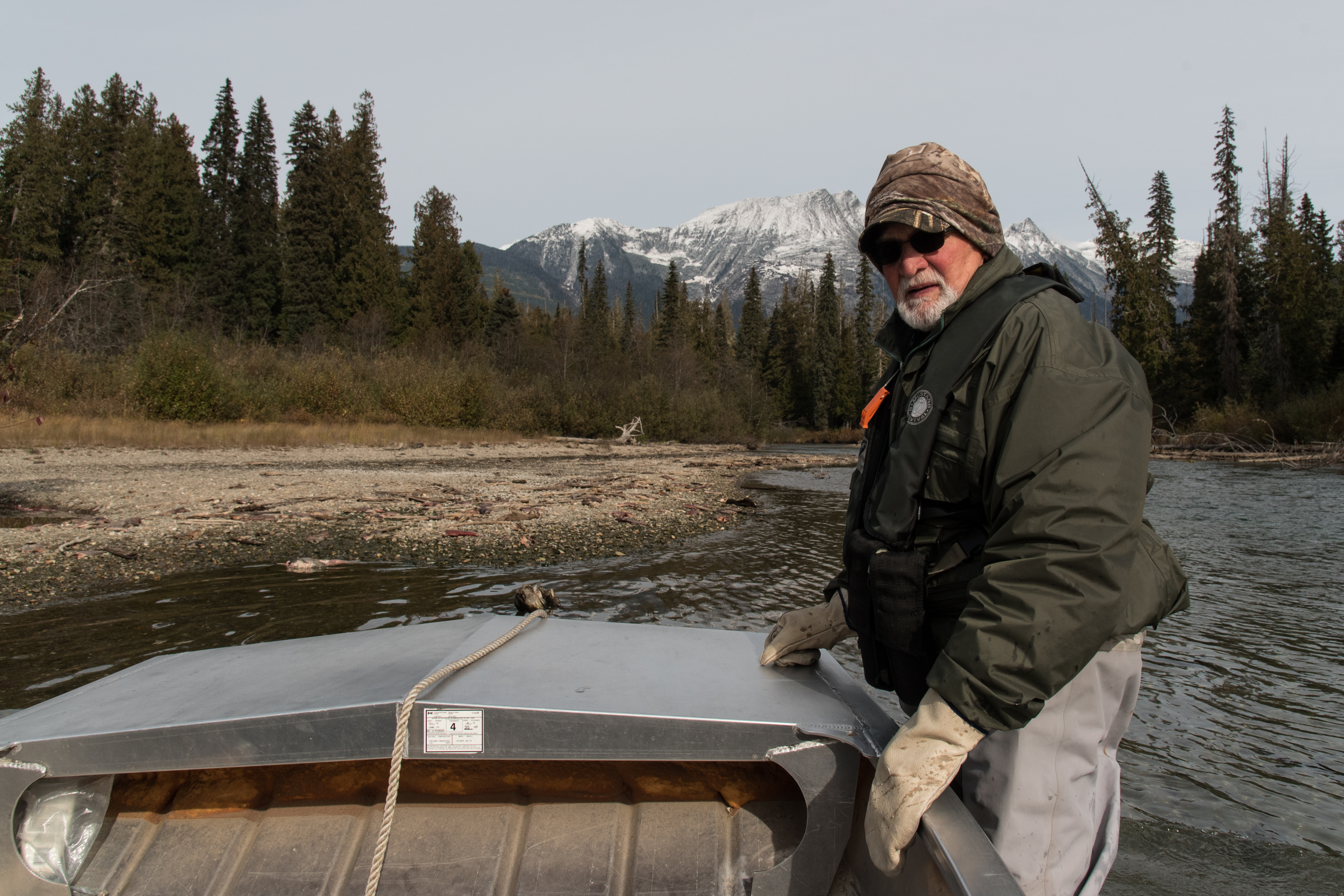 Gary Zorn, The Bear Whisperer, wading through the Mitchell River (Sarah Marshall/PA)