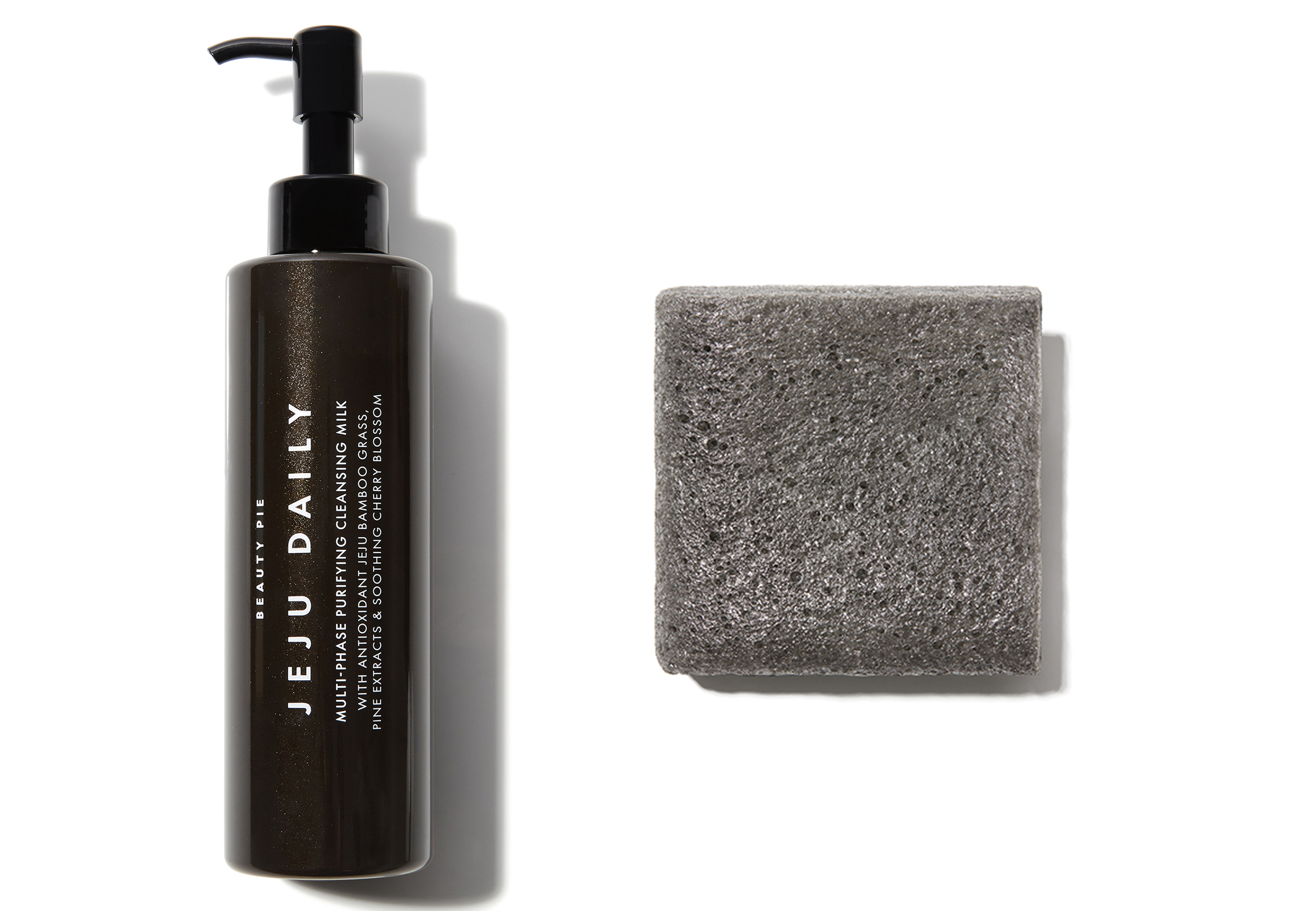 Beauty Pie Jeju Daily Multi Phase Purifying Cleansing Milk; Jeju Bamboo Charcoal Konjac Cloths