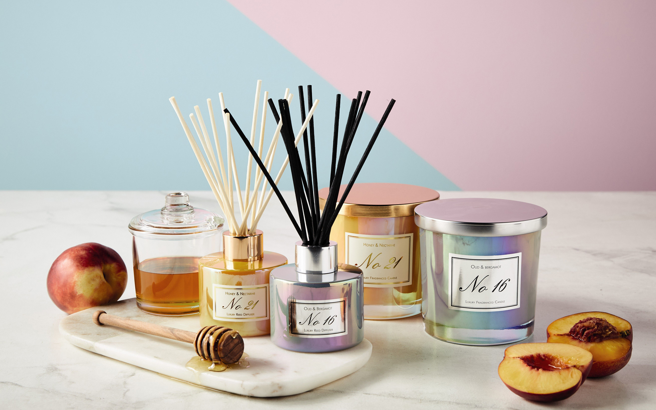 Aldi limited edition candles and diffusers in Oud Bergamot and Honey and Nectarine