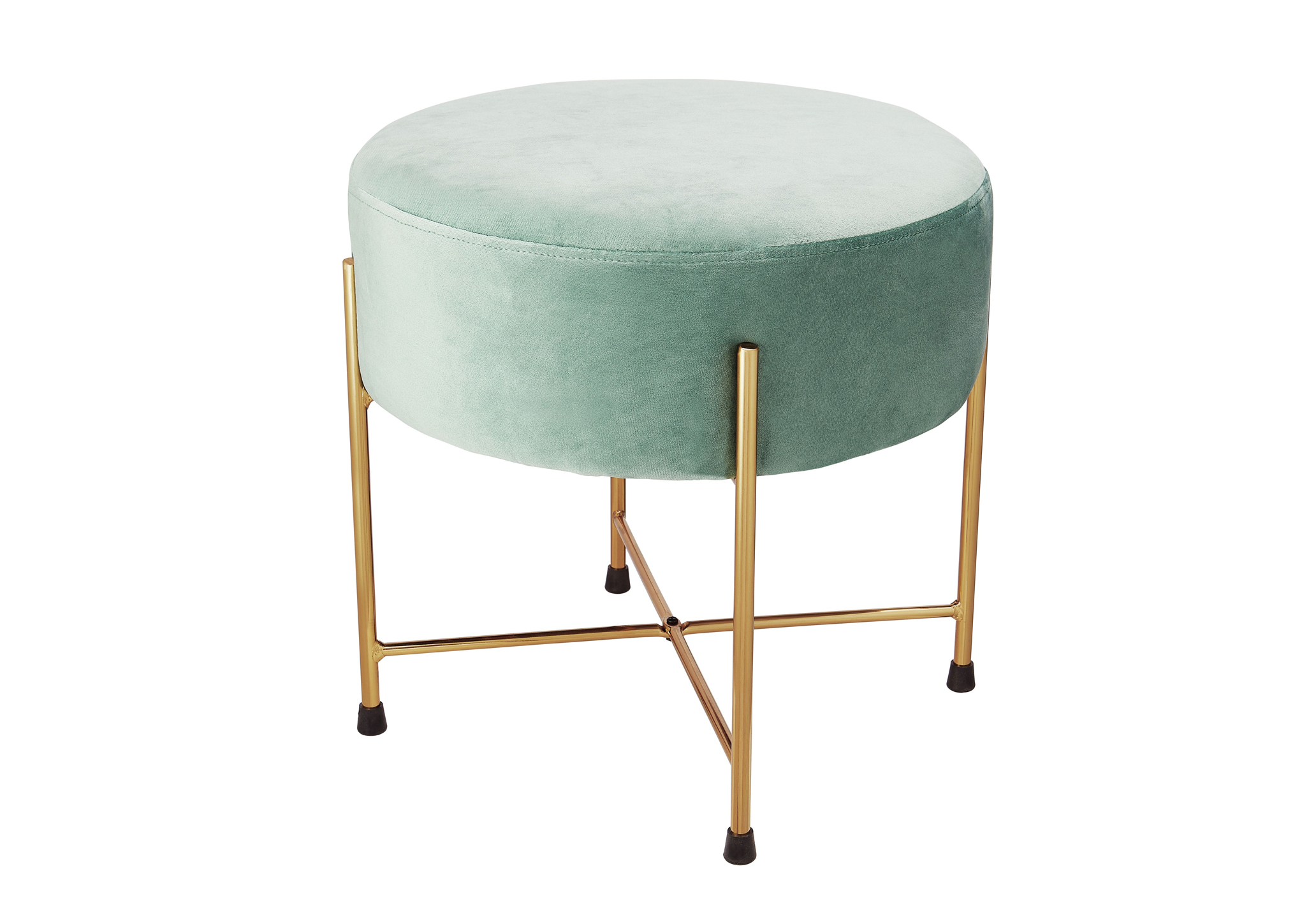 Botanica Opulence green velvet stool with gold legs, TK Maxx