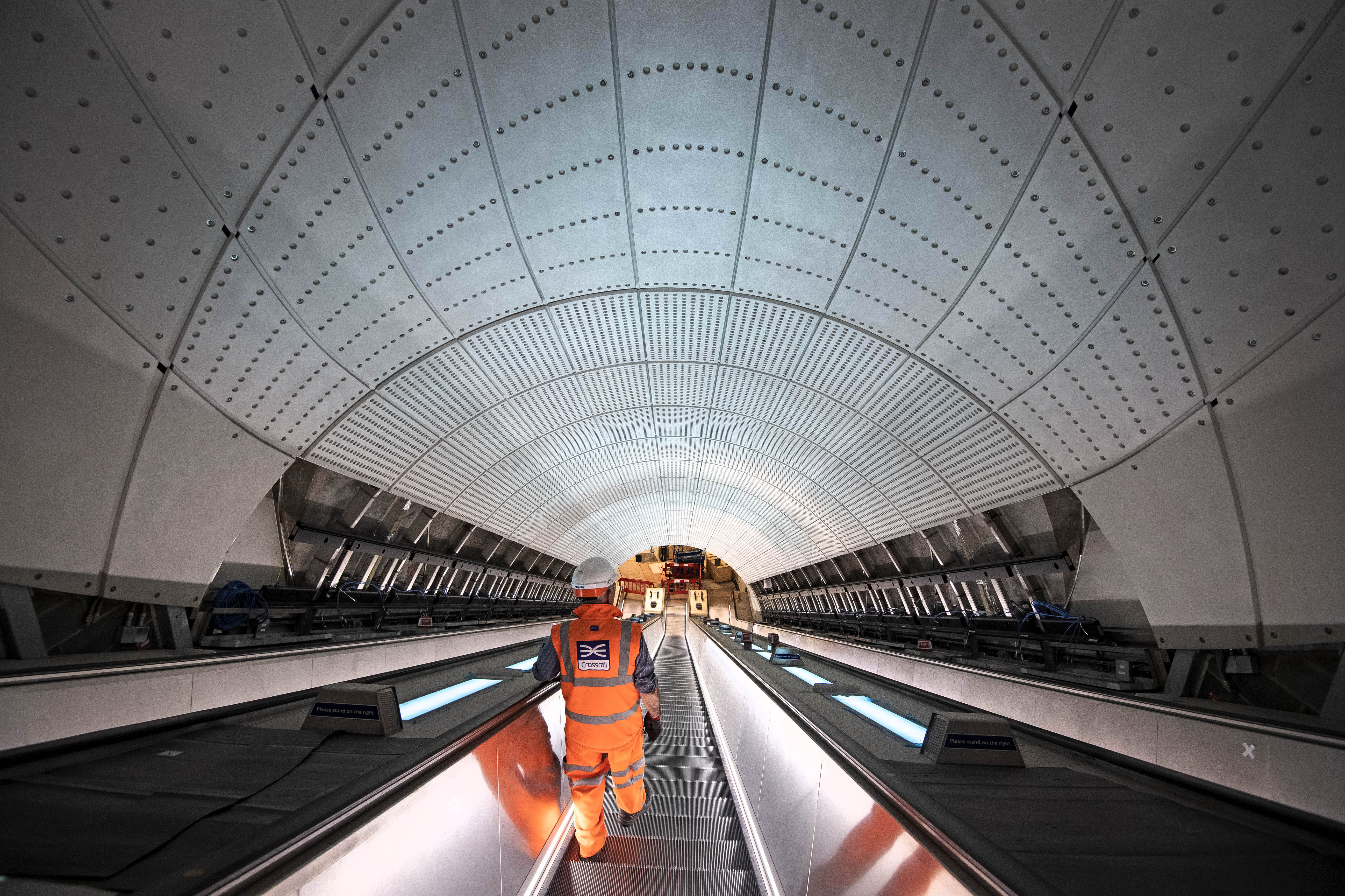 An escalator at Whitechapel station (Victoria Jones/PA)