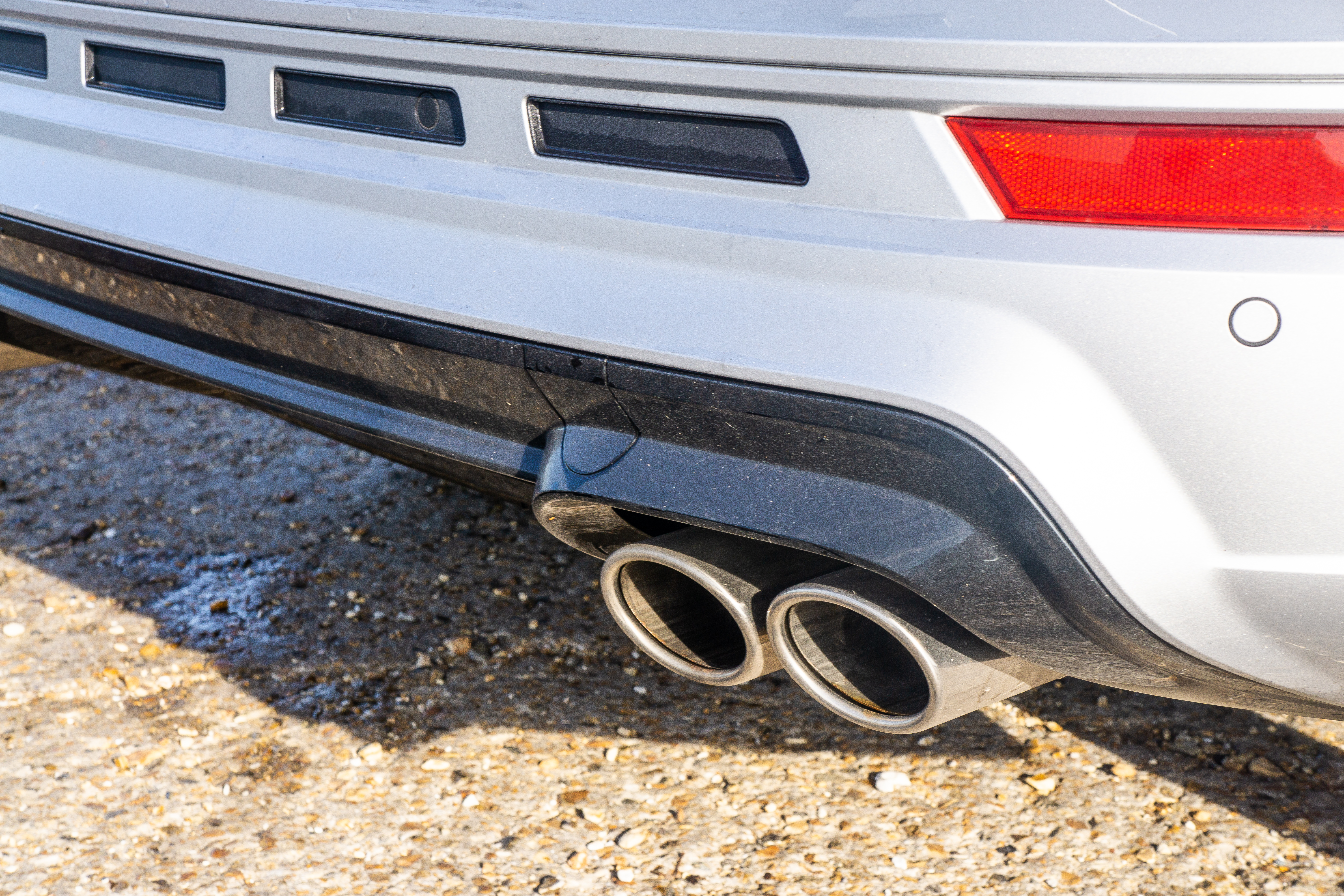 Quad exhausts hint at the car's performance 