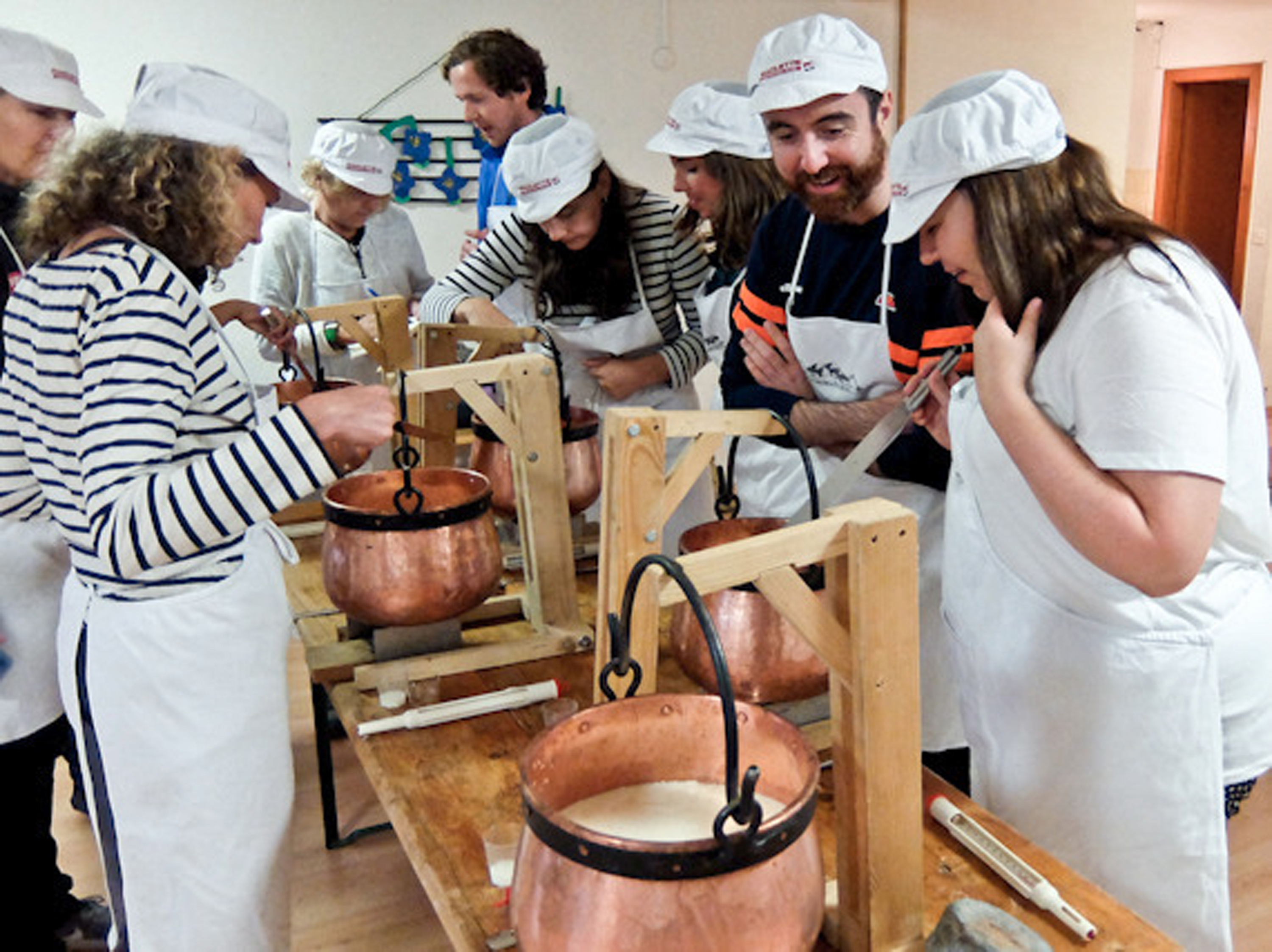 A cheese-making class led by Marc Bubusson (Priya Joshi/PA)