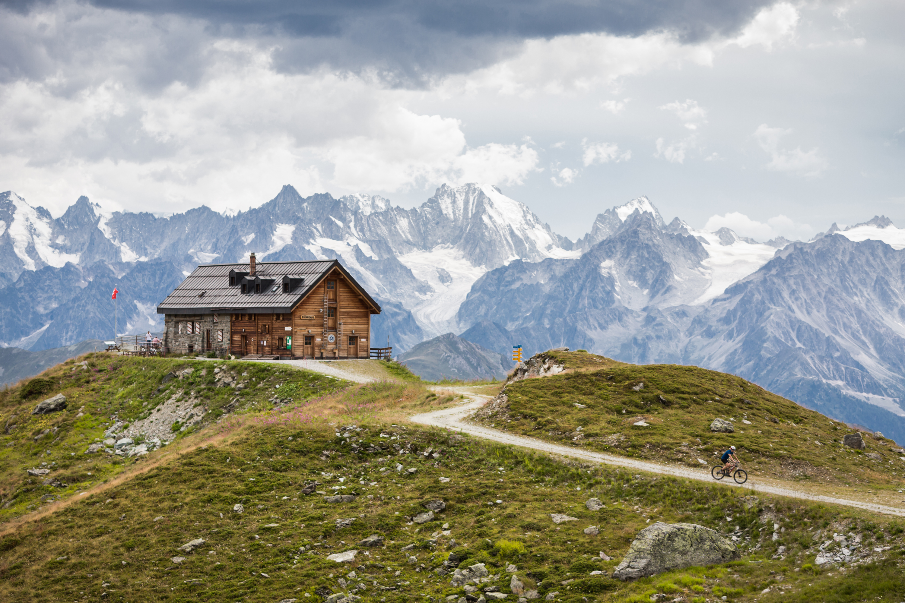 A cycle track leads you to the Cabane Mont Fort (Melody Sky/PA)