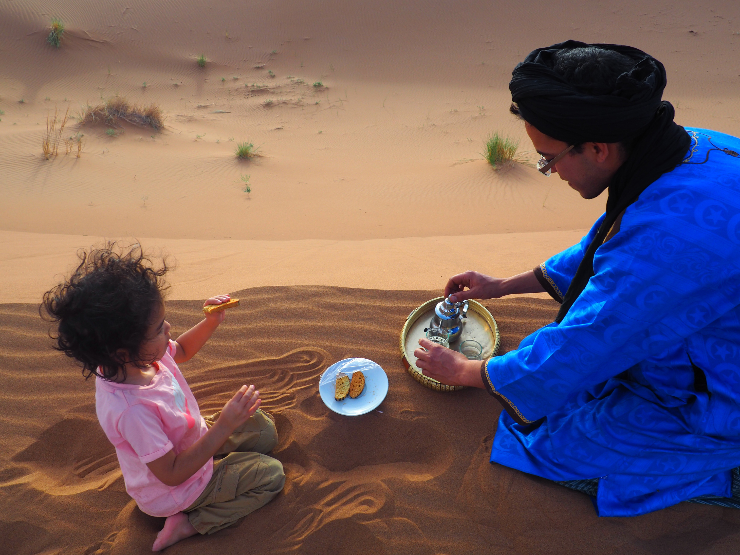 Nellie Huang and her family in the Sahara Desert (Nellie Huang/PA)