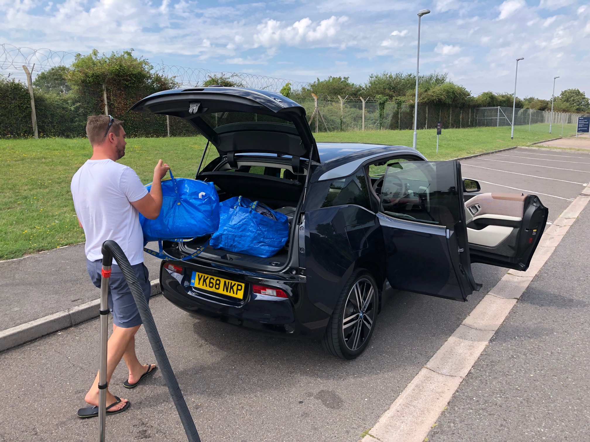 The i3 is an easy car to load up with luggage