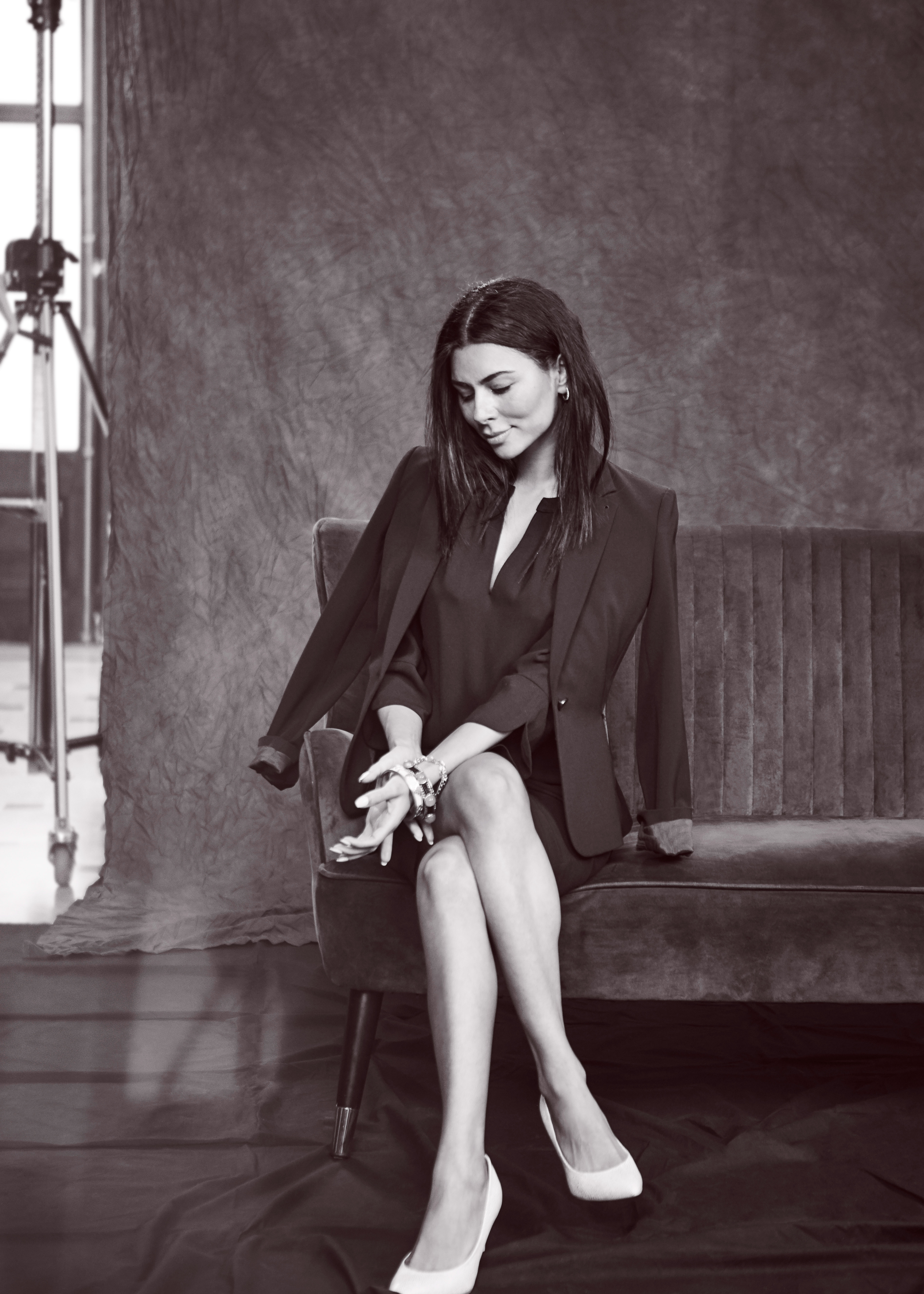 model wearing pieces from the Smart Set capsule collection