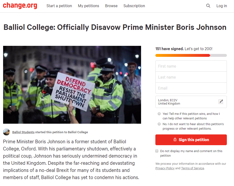The anti-Johnson petition