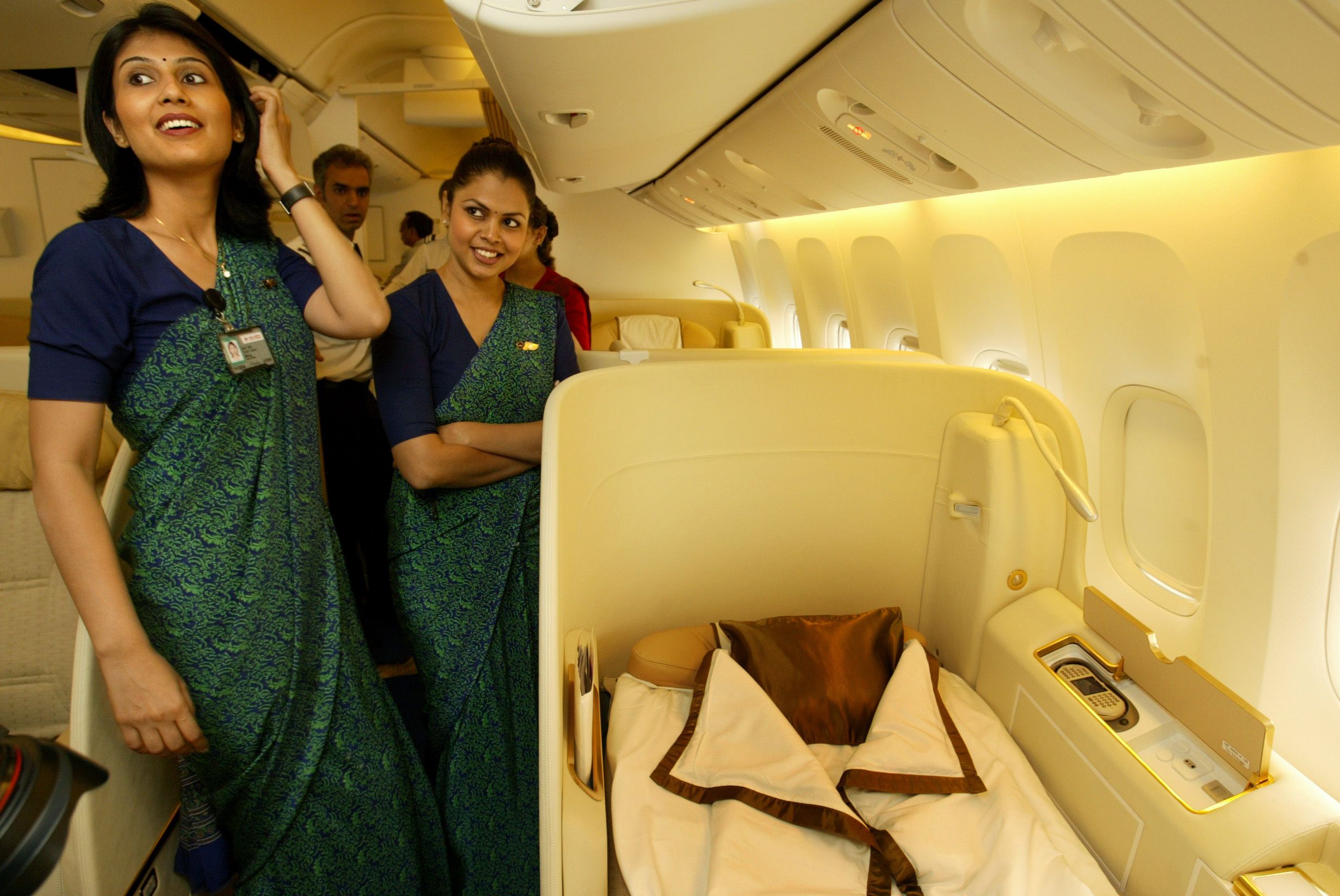 Air India staff  in first class