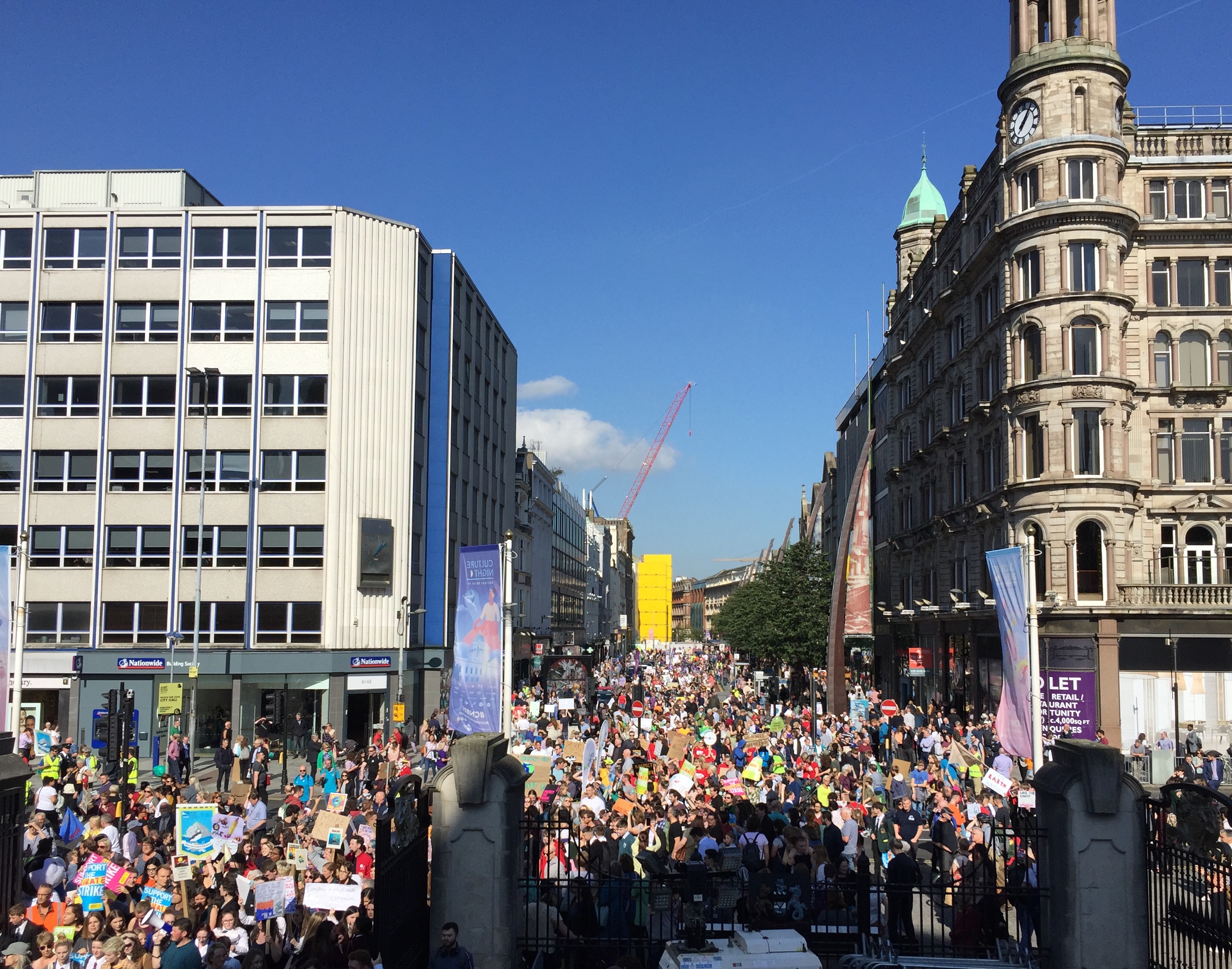 Huge crowds descended on City Hall in Belfast for the Climate Strike rally