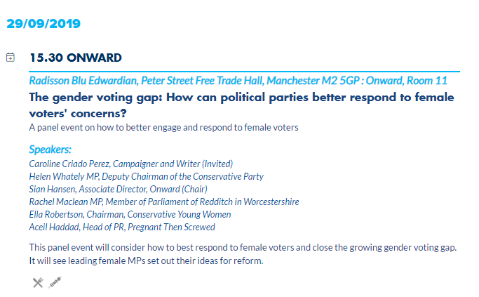 The listing on the Conservative Party website