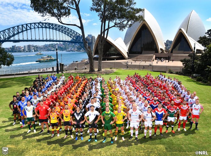 The teams line up for the 2019 World Cup Nines