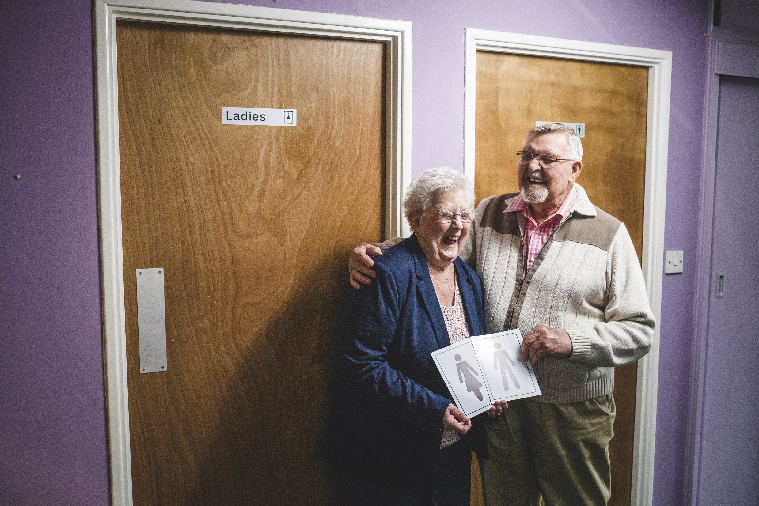 Dennis and Shirley Banfield paid for new toilets at their local community centre in Winterbourne, Bristol (Camelot/PA)