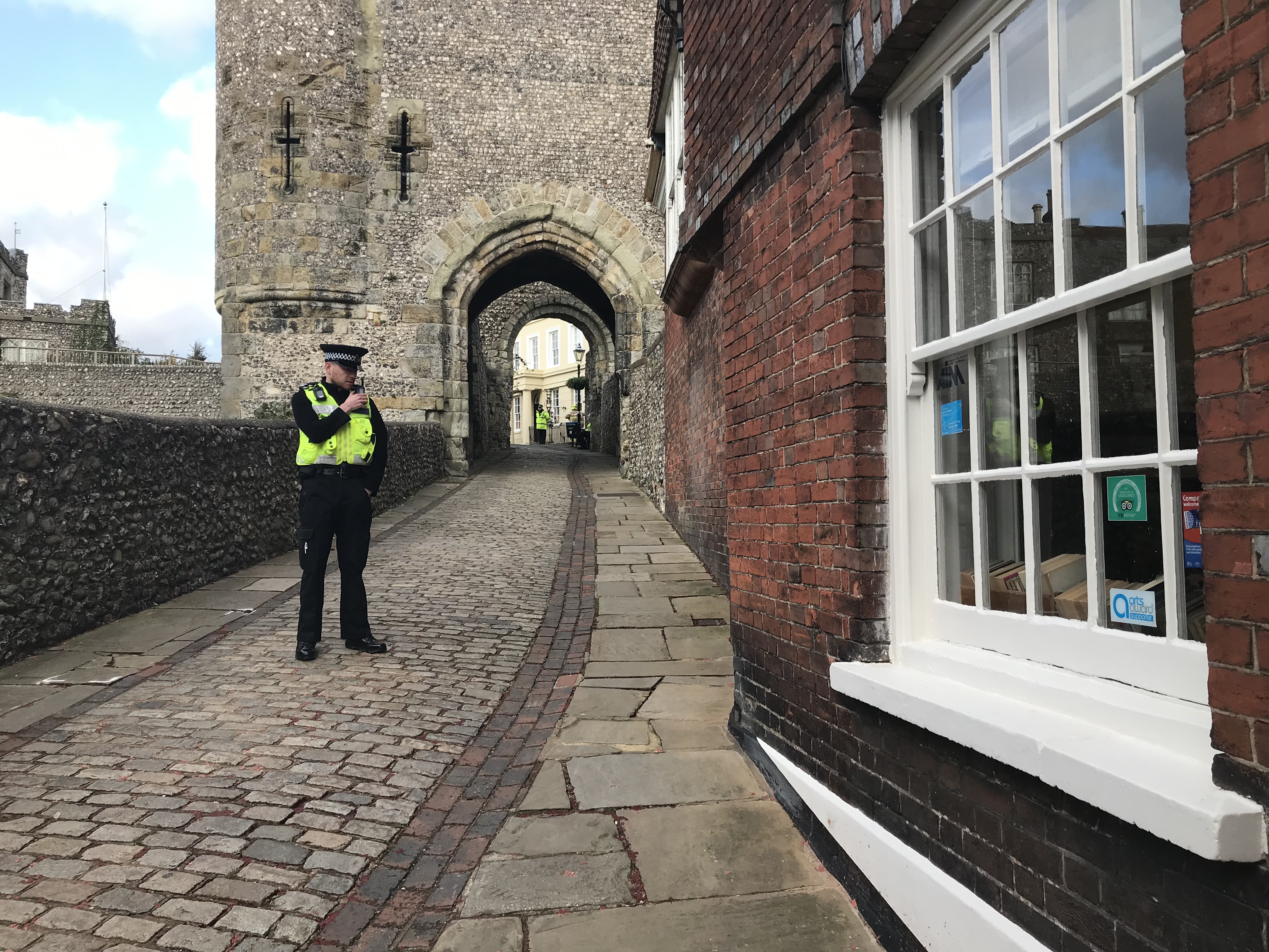 A police officer at Lewes Castle 