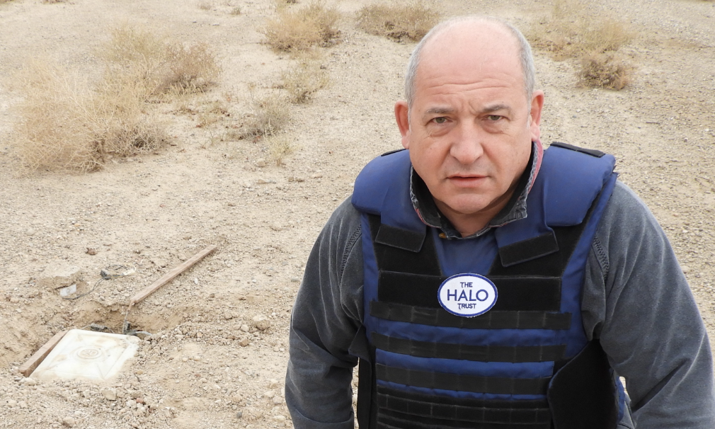 Mr Philip with an improvised explosive device