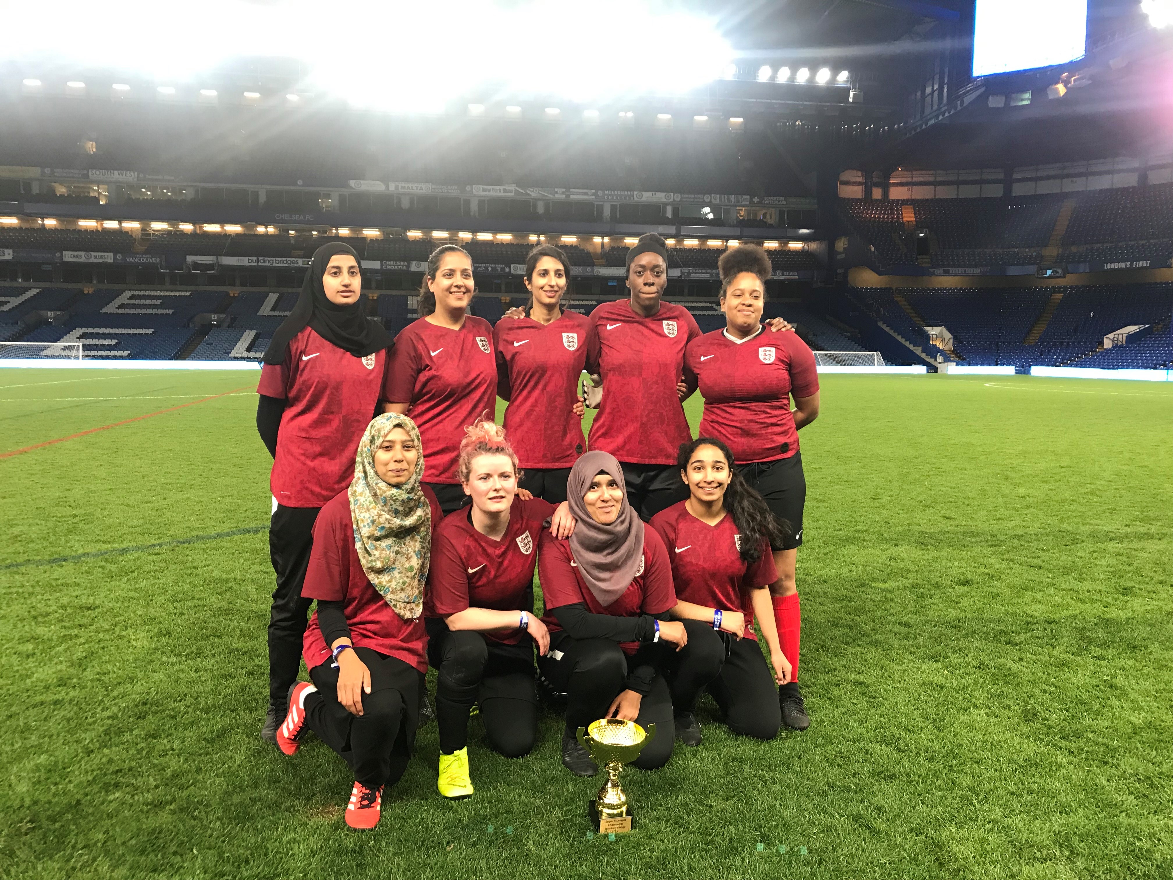 The MSA & Frenford FC team were winners at a five-a-side event at Stamford Bridge