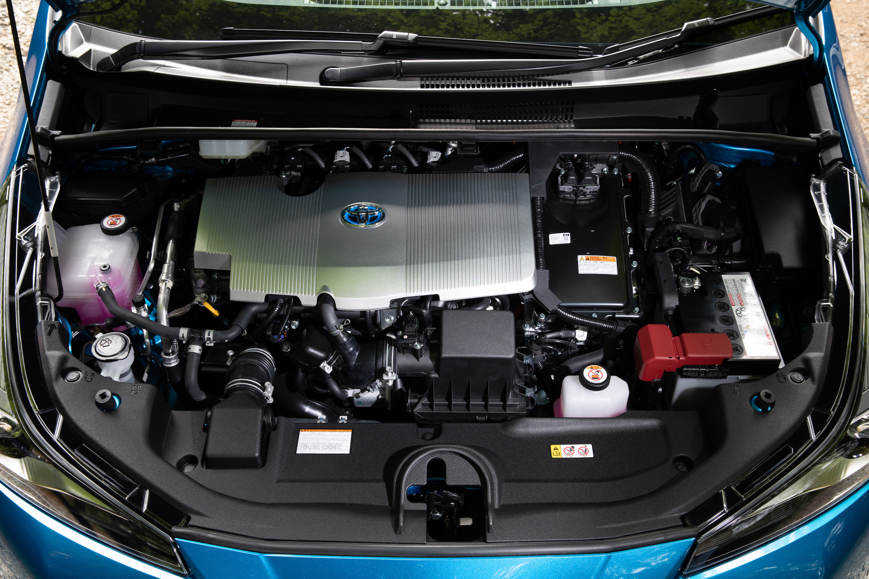 A 1.8-litre petrol engine is linked to electric motors