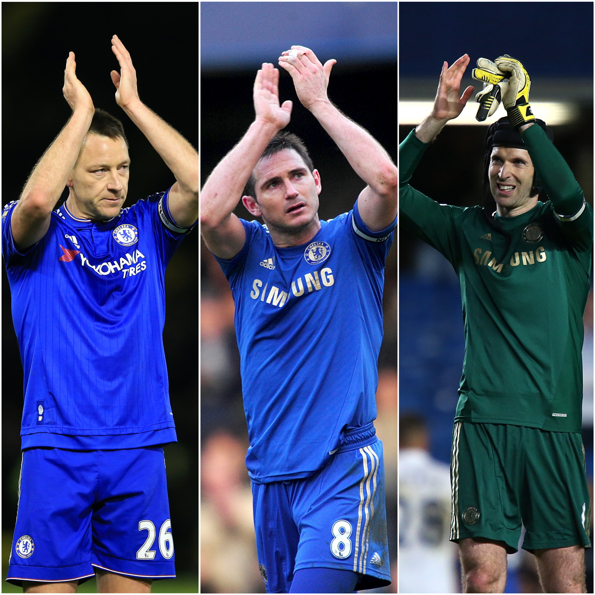 John Terry, Frank Lampard and Petr Cech, l-r